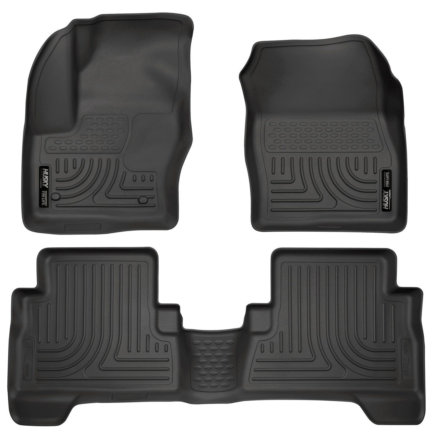 Husky 99741 Front/2nd Seat Floor Liners For 13-19 Ford Escape 13-18 C-Max Hybrid