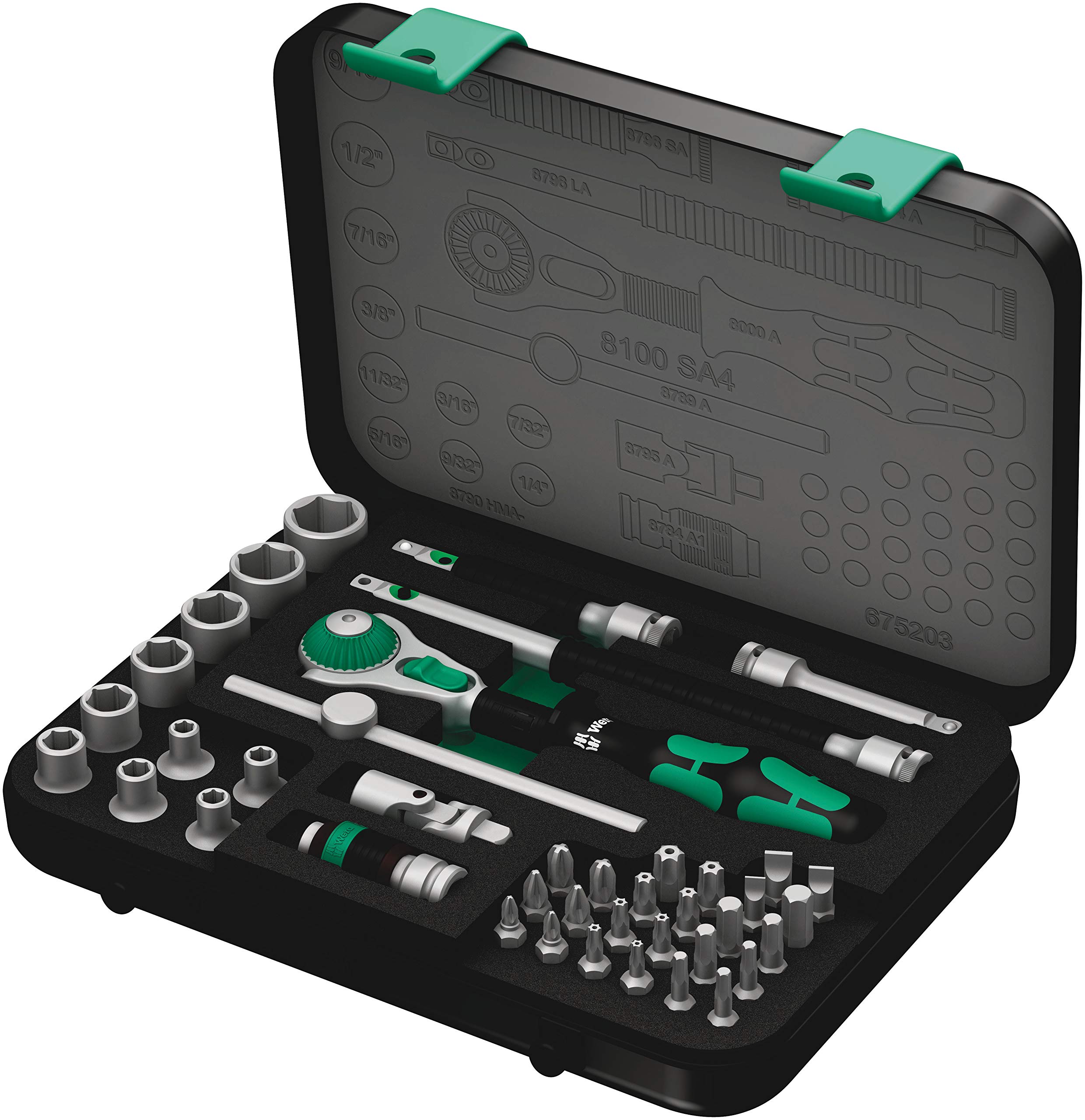 Wera 05003535001 SAE 1/4 Drive Speed Ratchet Set (41-Piece Set)