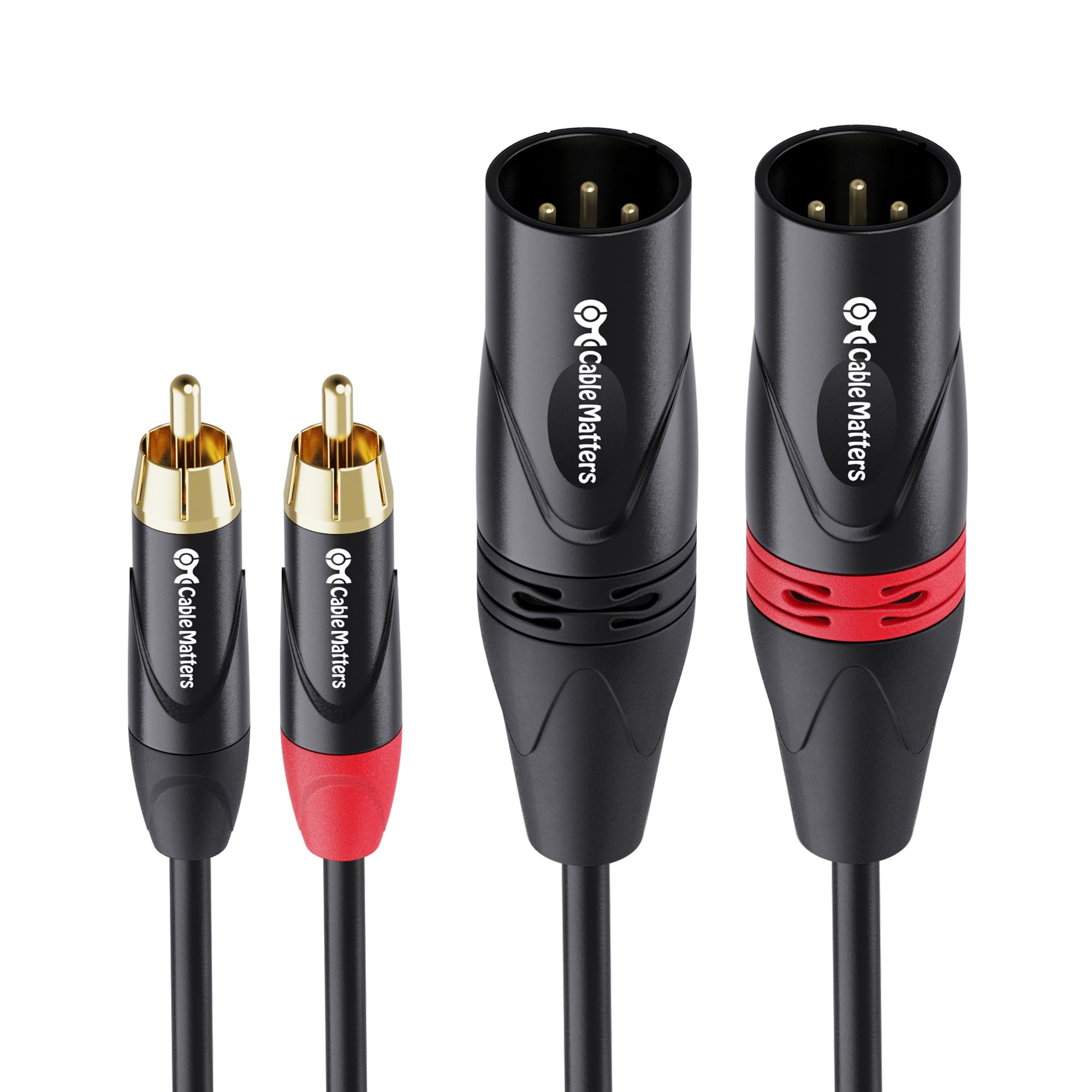 Cable Matters Dual RCA to XLR Unbalanced Interconnect Cable - 10ft, XLR to RCA Cable, Male to Male