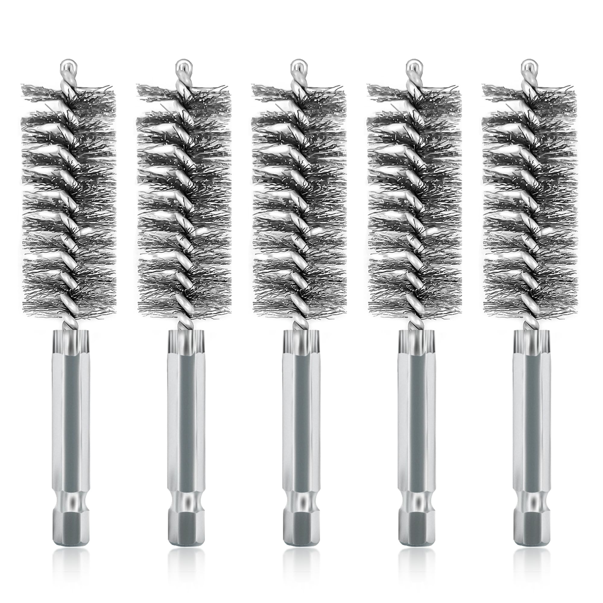 5Pcs 3/4" Stainless Steel Wire Bore Brush for Power Drill Cleaning