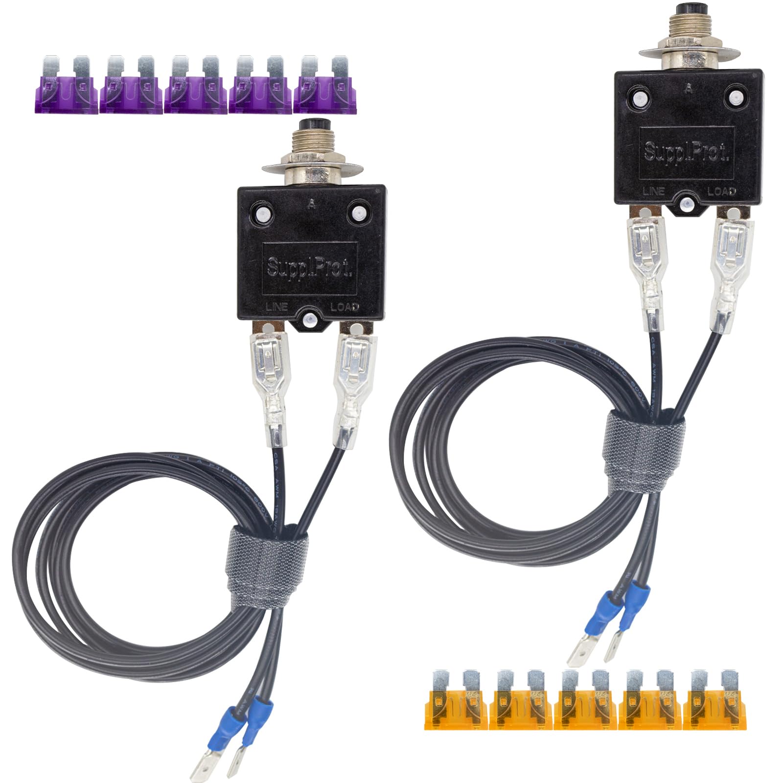 2Pack Circuit Breakers- 3A/5A Resettable Fuse Kit, Circuit Testers