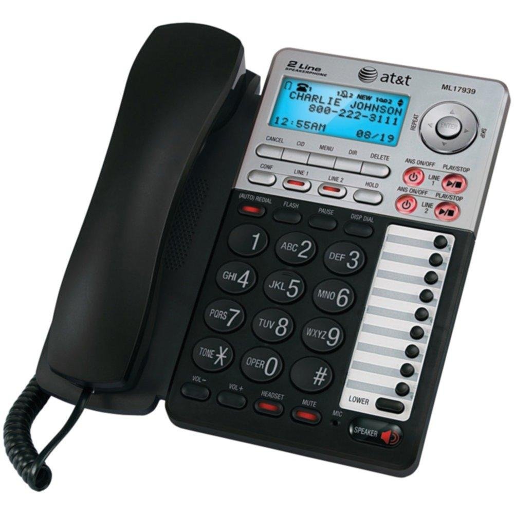 AT&T 17939 2 Line Corded Speakerphone w/ caller id and Digital Answering Machine