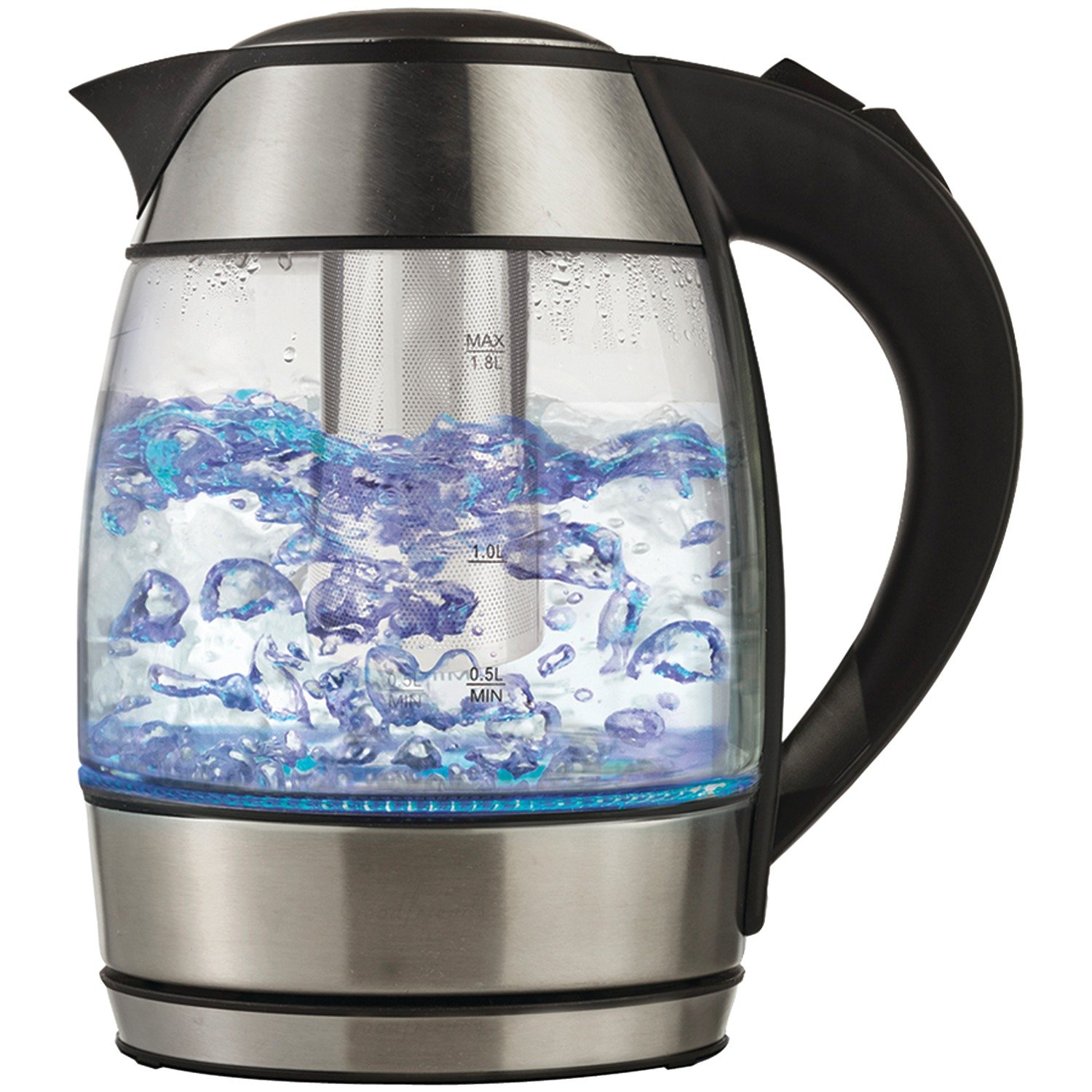 Brentwood Appliances KT-1960BK 1.8L Cordless Glass Electric Kettle w/Tea Infuser