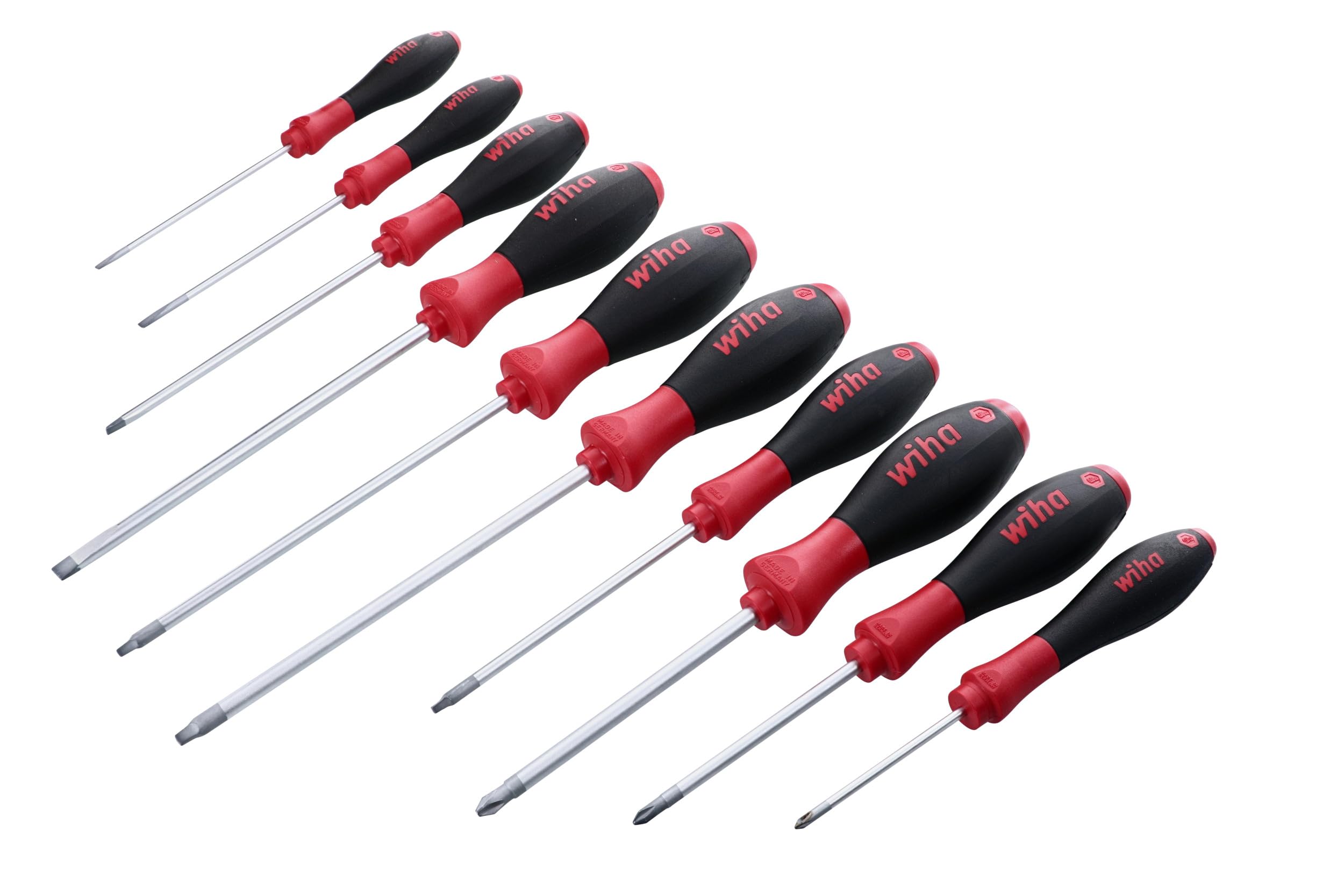 Wiha 30290 SoftFinish Slotted/Phillips/Square Screwdriver – 10 Piece Set