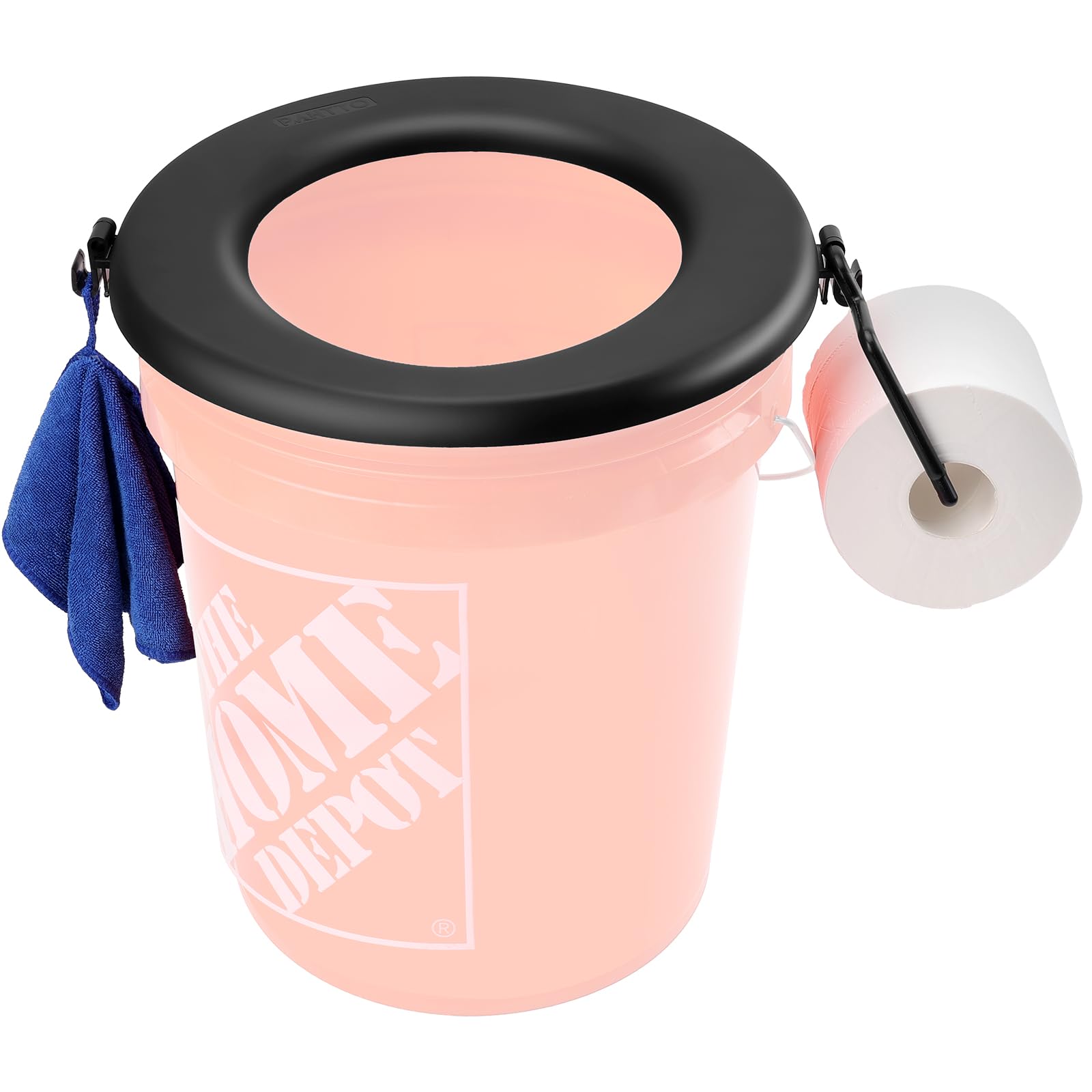 Bucket Toilet Seat, Portable Toilet Seat for 5 Gal Buckets, Camping Seat for Pail, Snap-on Bucket Seat for Outdoor, Camping, Hiking, Emergency, Car, Boat, RV Travel (Bucket Not Included)