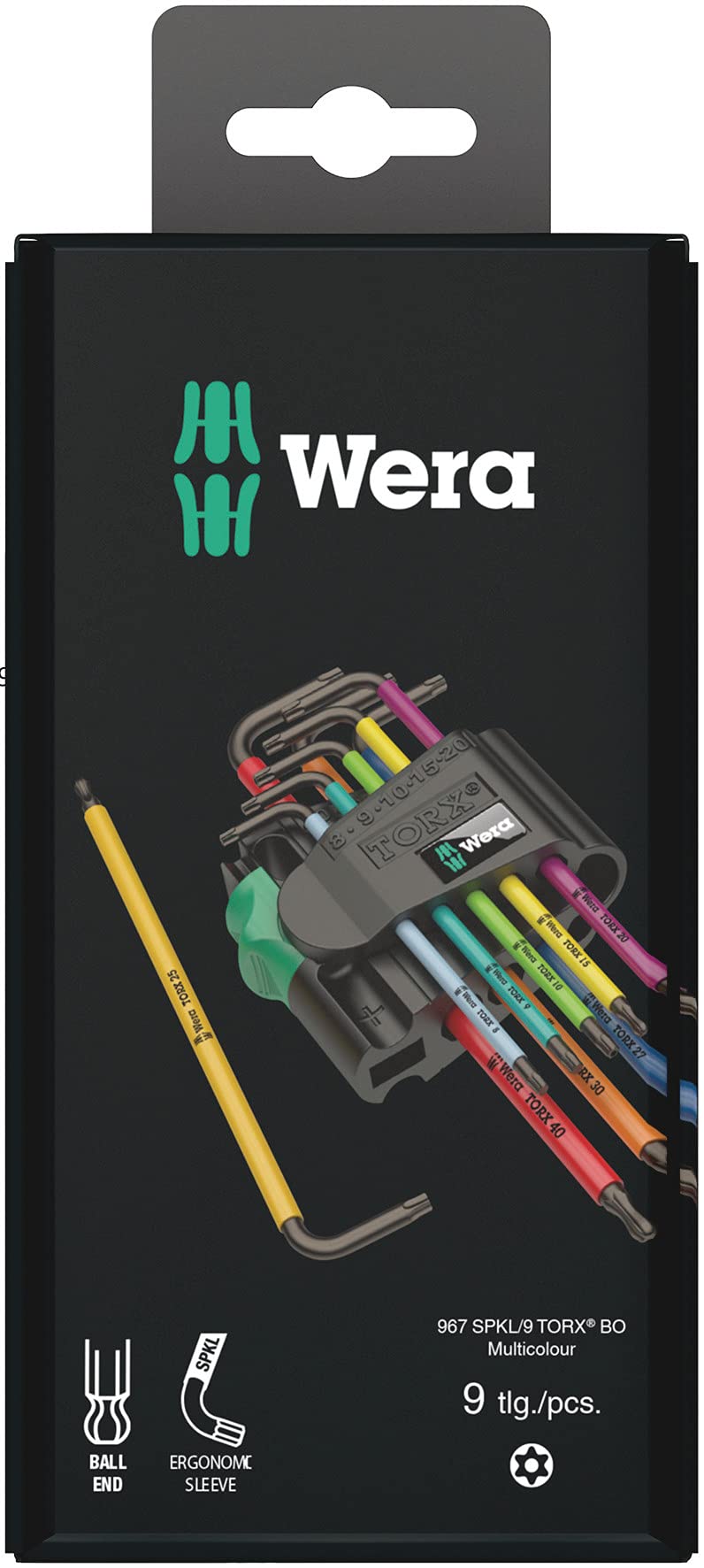 Wera 05073599001 TORX L-Key Color Coded Wrench Set (9-Piece)