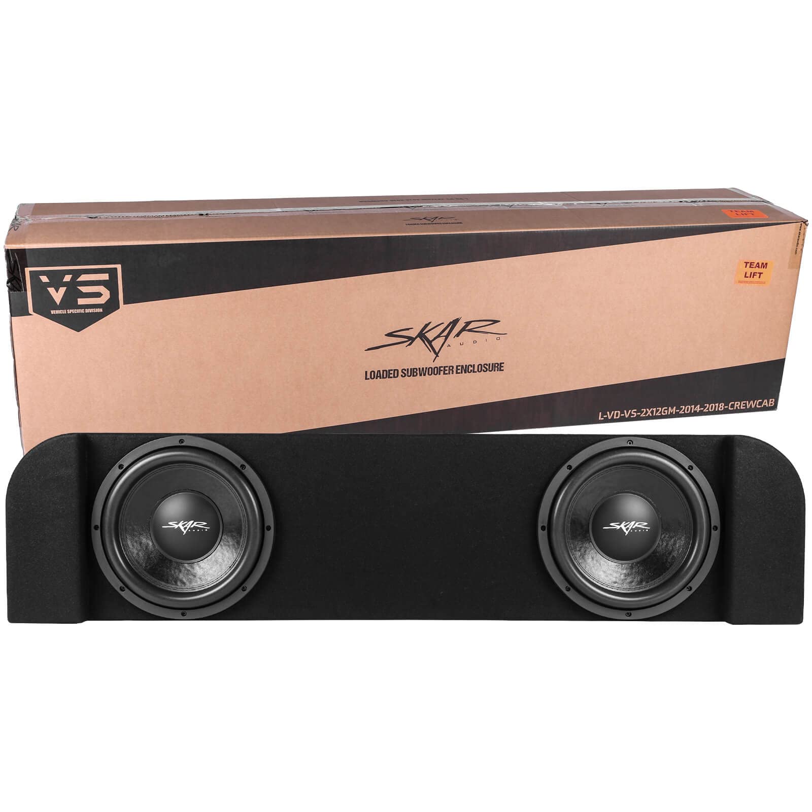 Skar Audio Dual 12" Loaded Subwoofer Enclosure Compatible with 2014-2018 Chevy Silverado/GMC Sierra Crew Cab Trucks