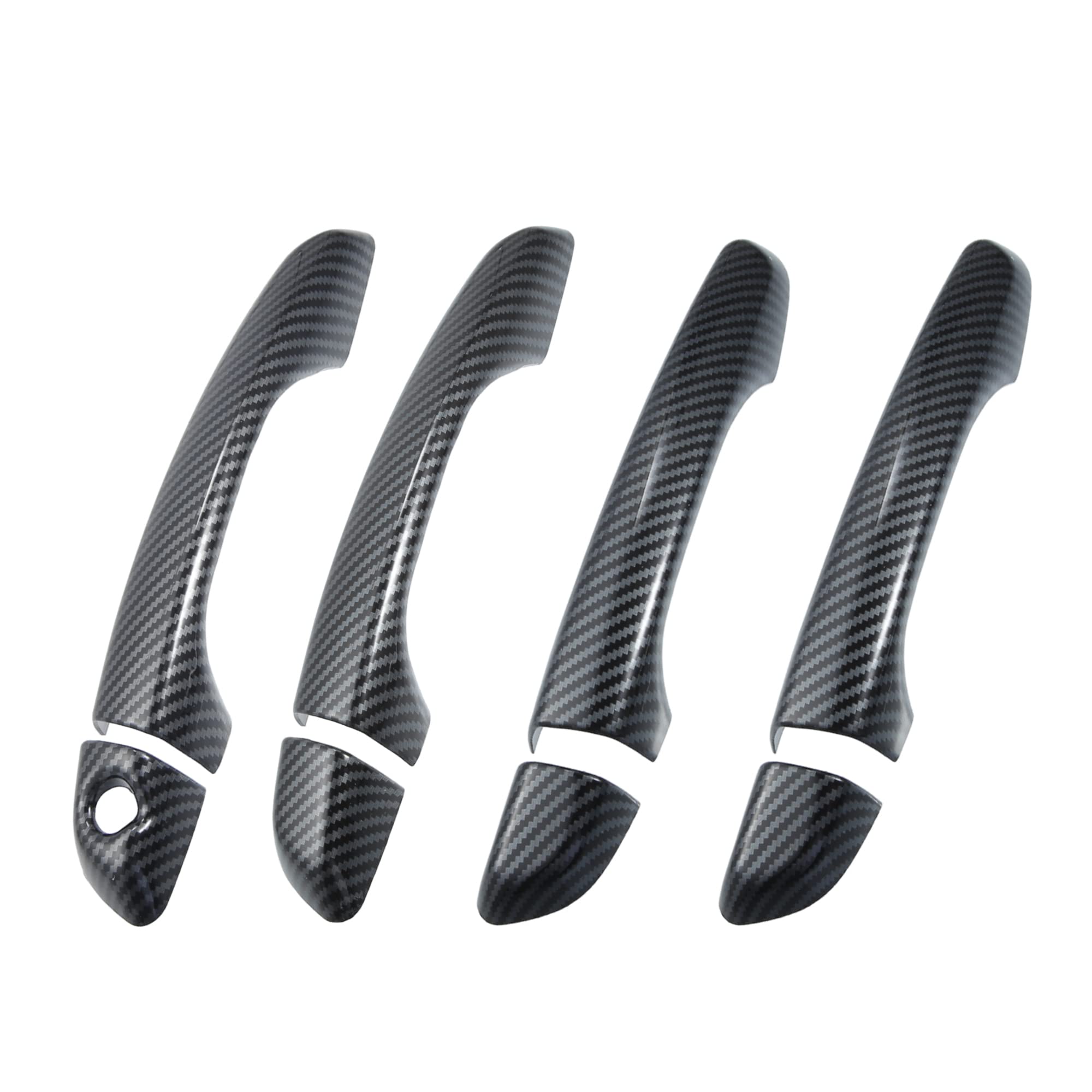 X AUTOHAUX 4pcs ABS Exterior Side Door Handle Cover Trim for Hyundai Elantra 2017 2018 2019 2020 Carbon Fiber Pattern Black Outer Door Handle Cover Decoration