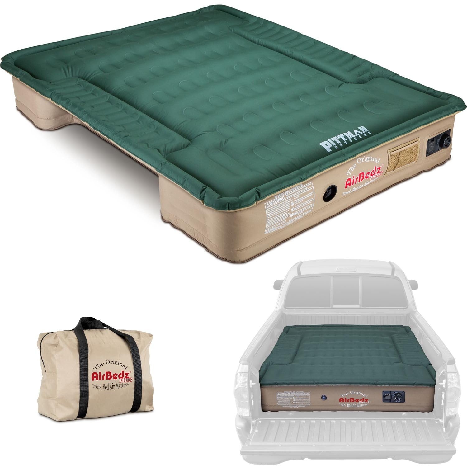 Pittman Outdoors AirBedz PPI 301 Multi (95"x63.5"x12") Mattress for 8' Full Sized Long Bed Trucks with Built-in DC Air Pump, Full Size 8' Long Bed (95"x63.5"x12")