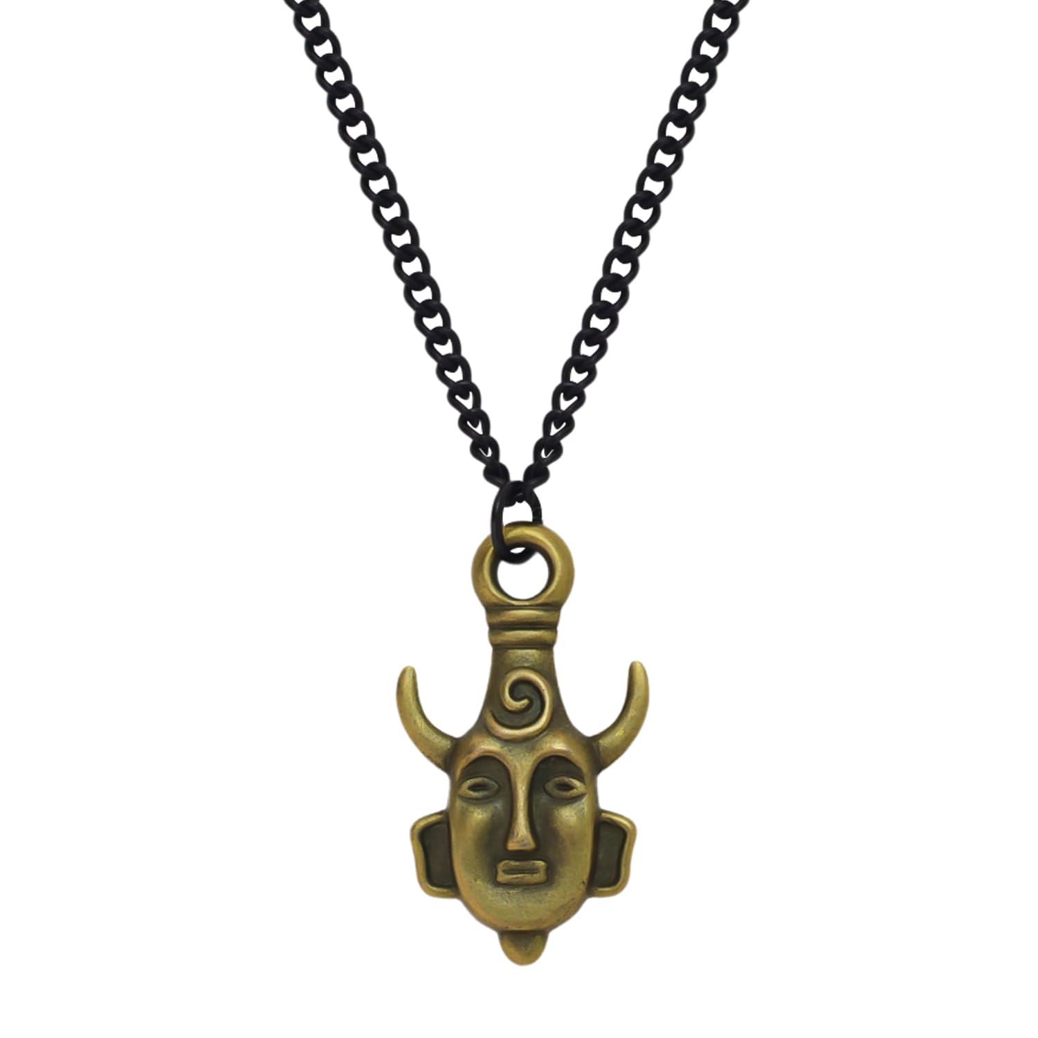 Niche-Finds Supernatural Inspired Dean's Amulet Protective Deans 2D Necklace With Stainless Steel Chain Deans Pendant Dean Winchester Mask Two Sided Necklace