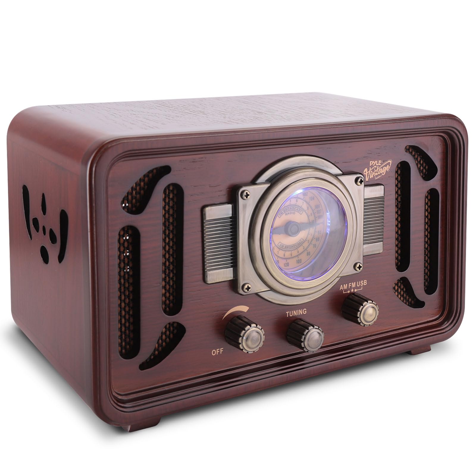 Pyle PUNP34BT Vintage Retro Classic Style MP3 Bluetooth Radio