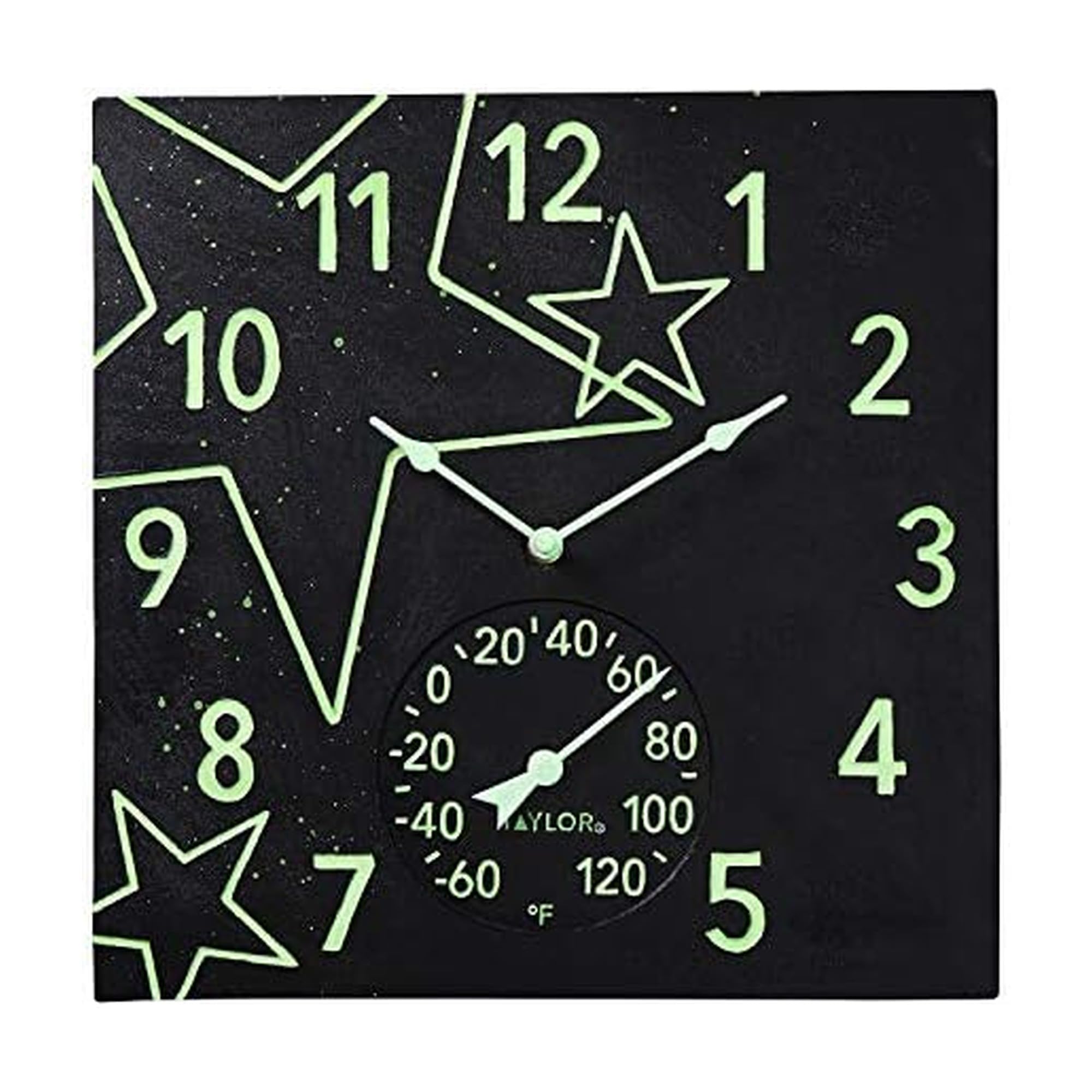 Taylor Precision Products 5273376 14-Inch Clock with Thermometer (Galaxy)