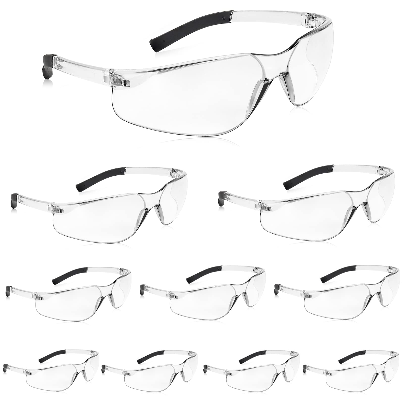 Salfboy 10pack Clear Safety Glasses Ansi Z87.1 Eye Protection Glasses