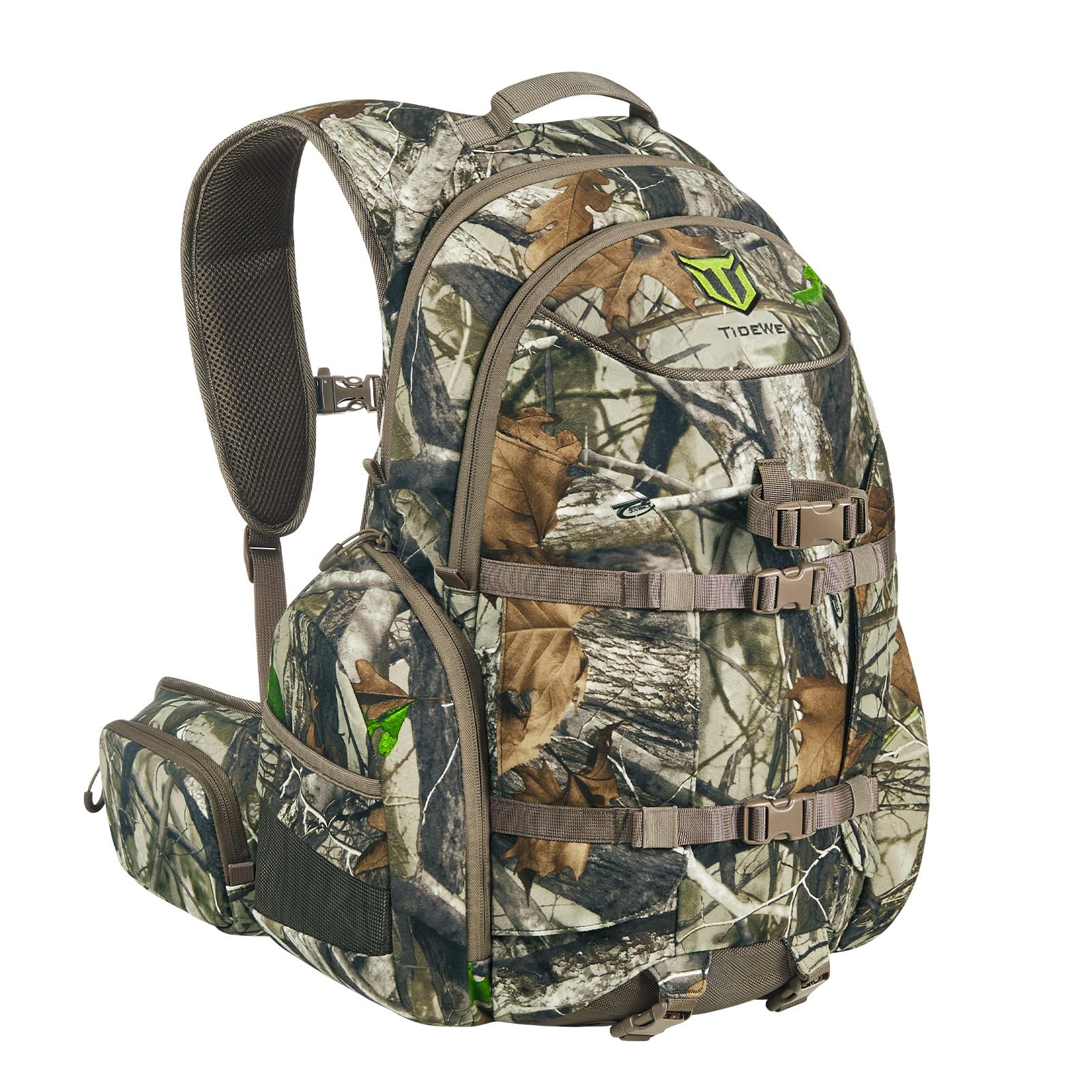 TIDEWE Hunting Backpack, Waterproof Camo Hunting Pack with Rain Cover, Long-Lasting Large Capacity Hunting Day Pack for Rifle Bow Gun (Next Camo G2)