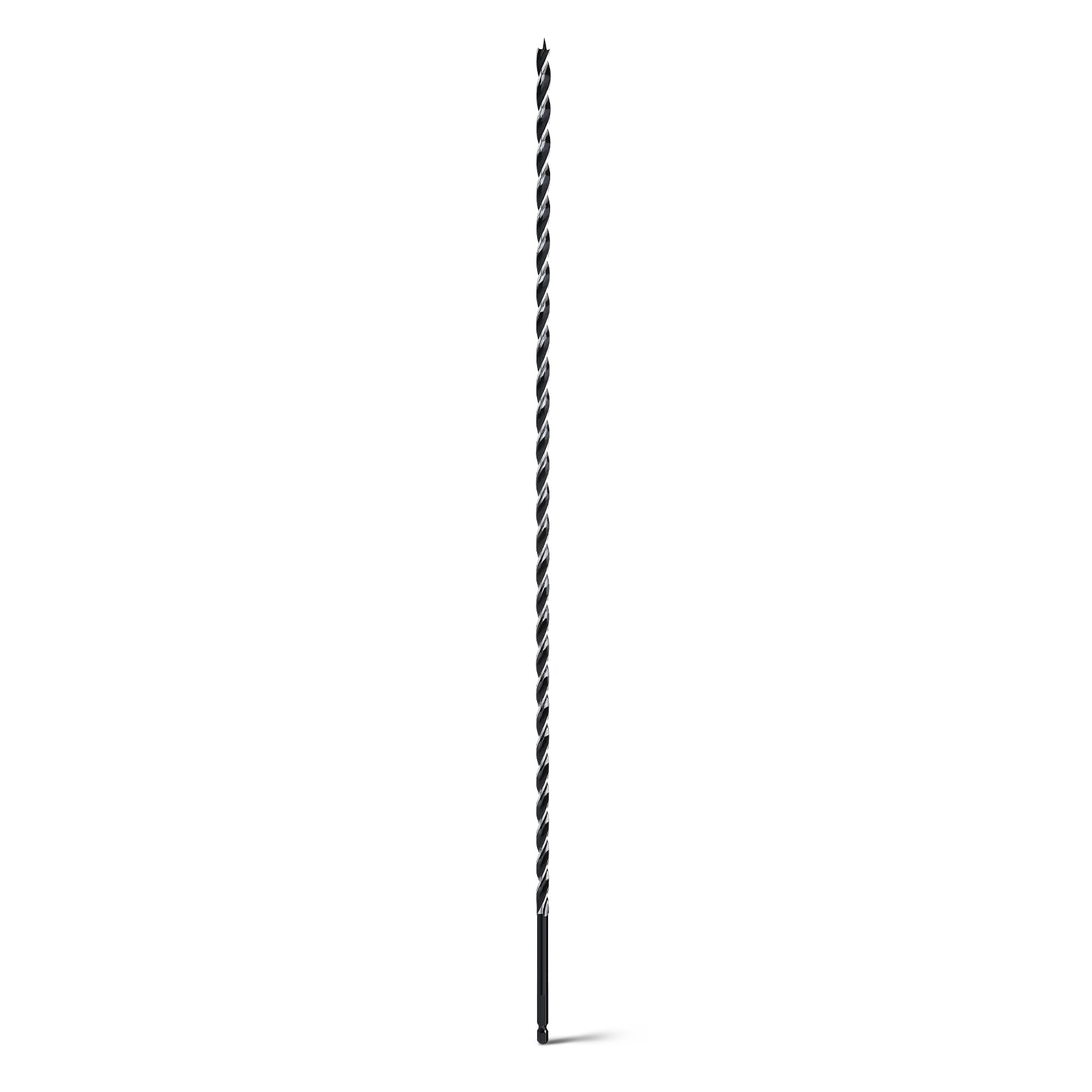 WOBLLMX 1/4" x 24" Auger Drill Bit for Soft and Hard Wood,1/4" Hex Shank