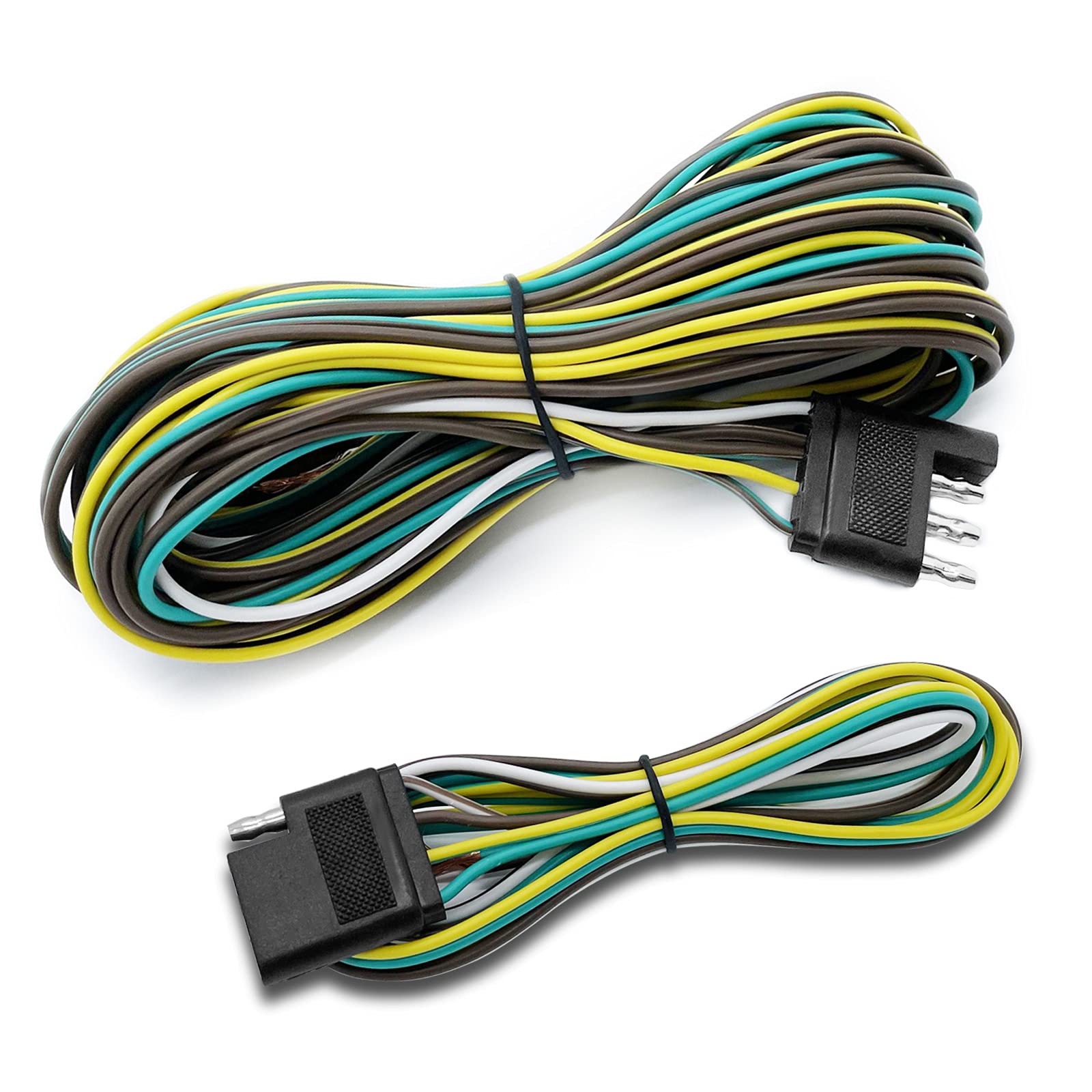 LIMICAR 25FT 18 Gauge 4-Way Trailer Wiring Harness with 4-Flat Plug