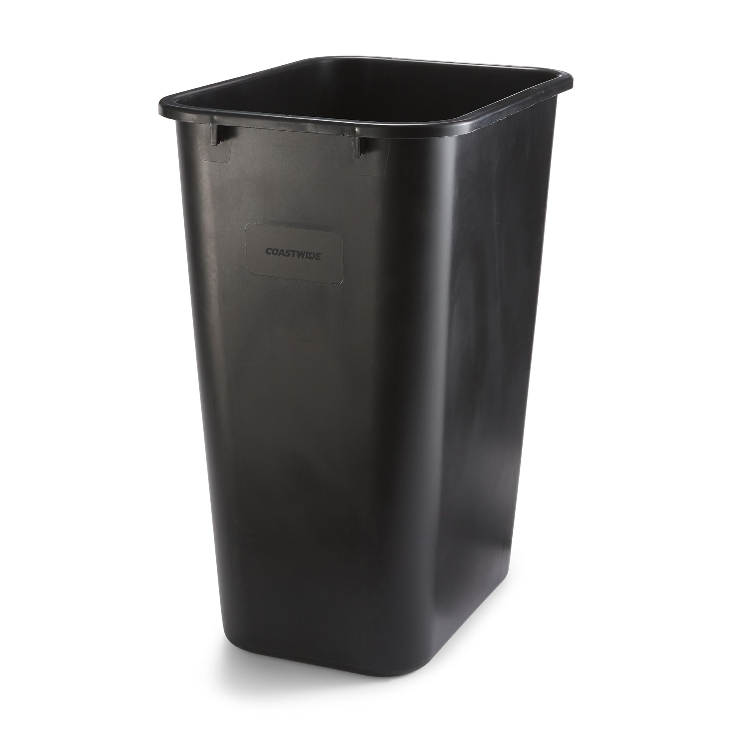 COASTWIDE Indoor Trash Can Without Lid, Black Plastic, 10.25 Gallon