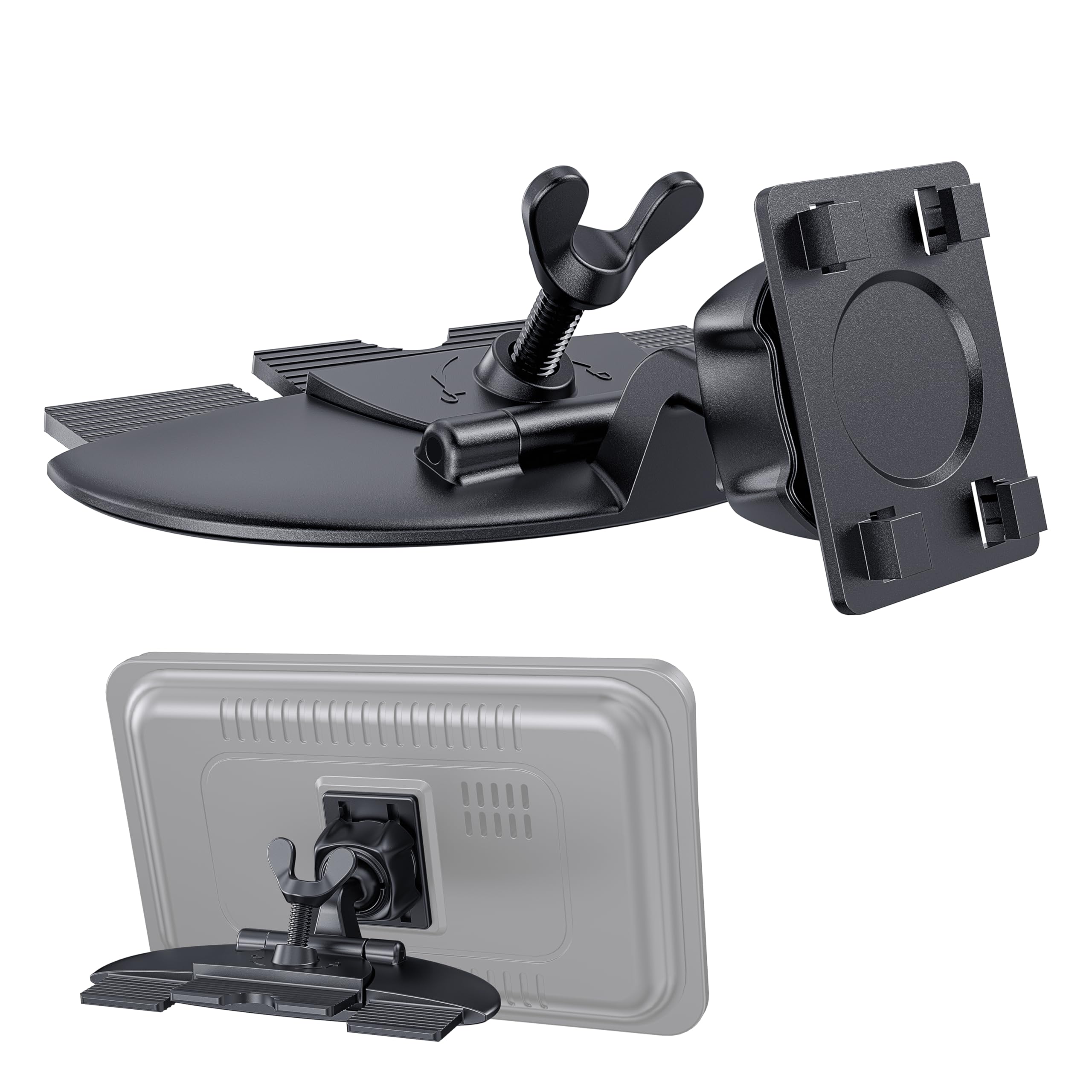 1Zero CD Slot Mount for CarPlay Screen, 360° Rotation Tool-Free Installation CarPlay CD Mount Compatible with 7-11 Inch Portable Car Play Screens & GPS Navigation