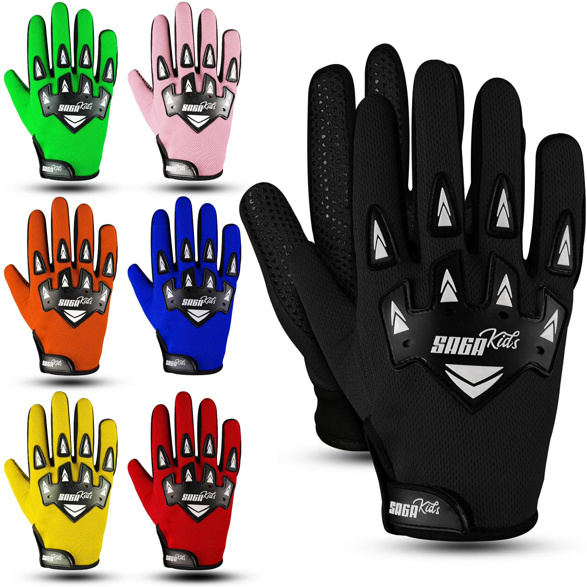 SAGA SPORTS Youth Motocross Gloves – Antislip Kids Dirt Bike Gloves