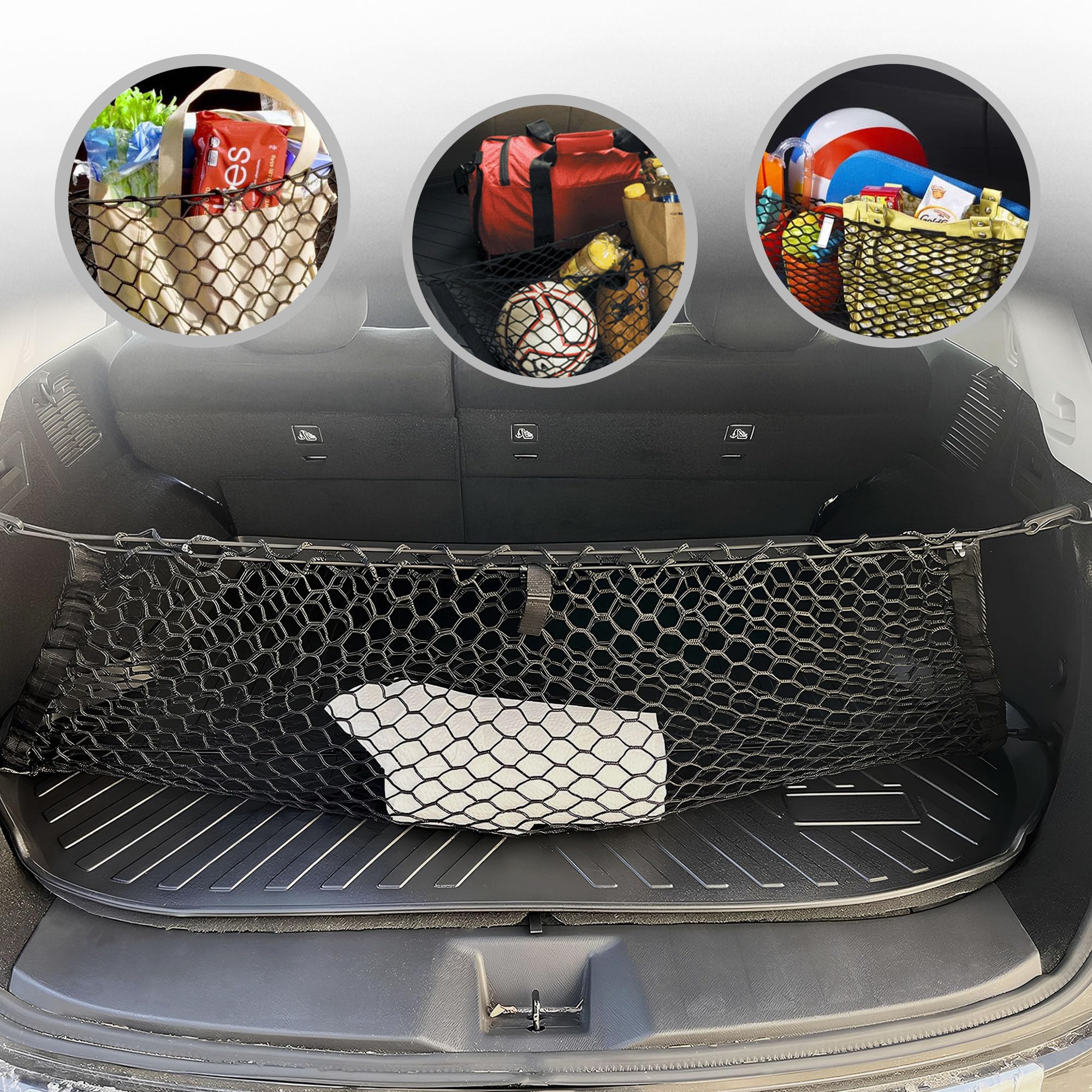 Envelope Style Automotive Elastic Trunk Mesh Cargo Net for Nissan Murano 2015-2025 - Premium Trunk Organizer and Storage - Luggage Net for SUV - Best Car Organizer for Nissan Murano
