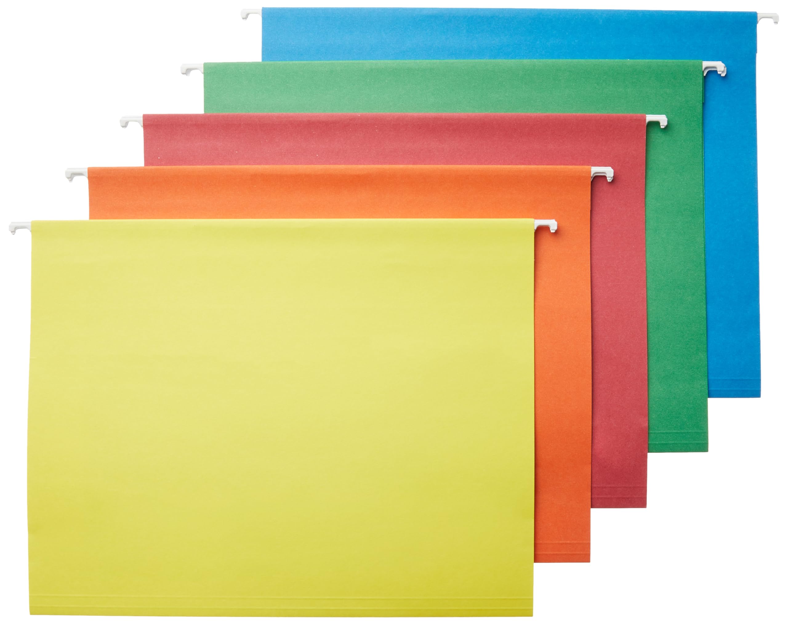 Amazon Basics Hanging File Folders with Adjustable Tabs, Sturdy Expandable Document Organizer, Letter Size, Assorted Colors, 25-Pack