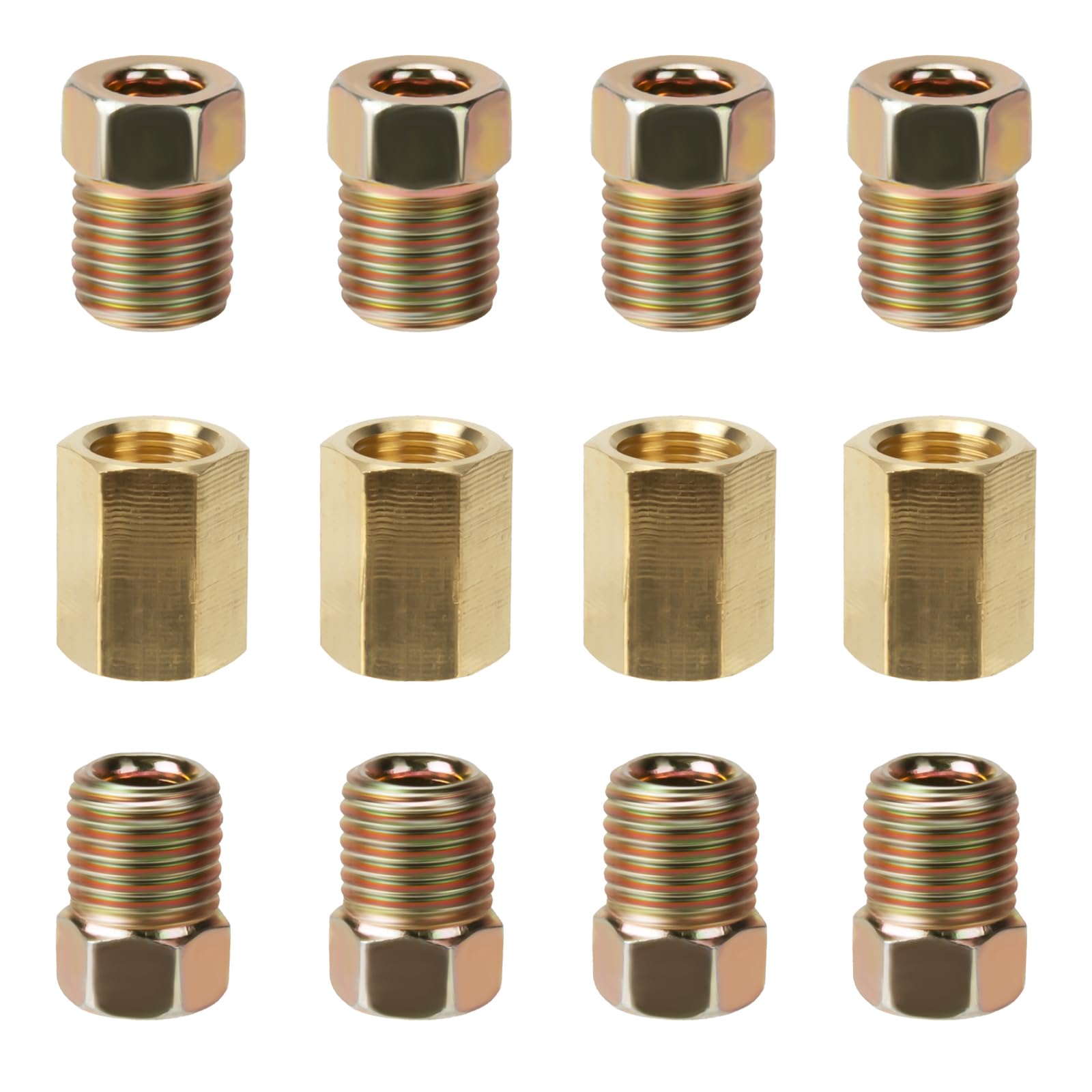 3/16 Brake Line Pressure Fittings, 12 Pieces 3/8 Inch Brake Line Fittings