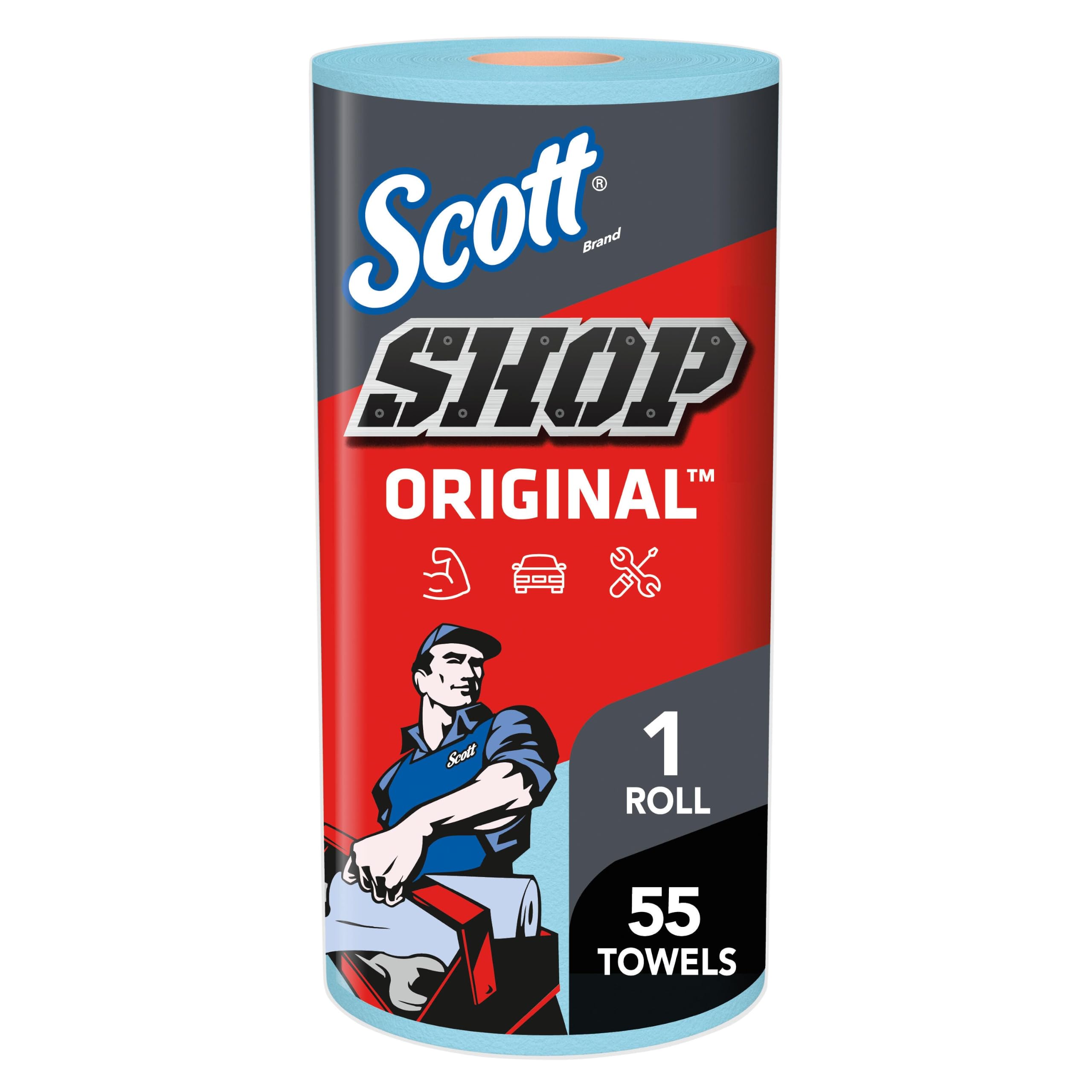 Scott Kimberly-Clark Professional Logistics Supply 75130KC Scott Shop Towels Blue 11 plug X 10,4 plug (27,9cm X 26,4cm), 1 Roll, 55 Per Pack