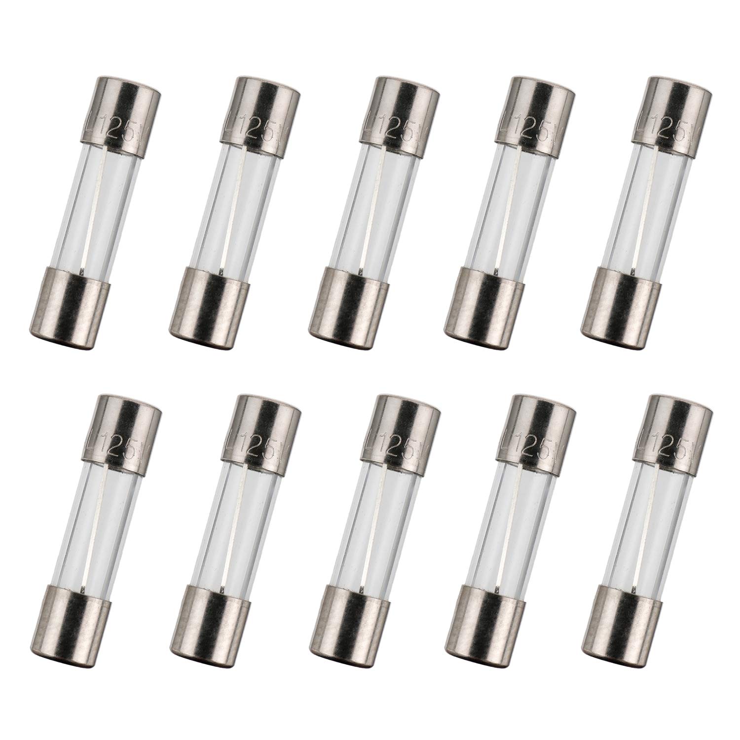 BOJACK 5x20 mm 15 A 15 amp 125 V 125 Volt 0.2x0.78 Inch F15AL125V Fast-Blow Glass Fuses (Pack of 10)