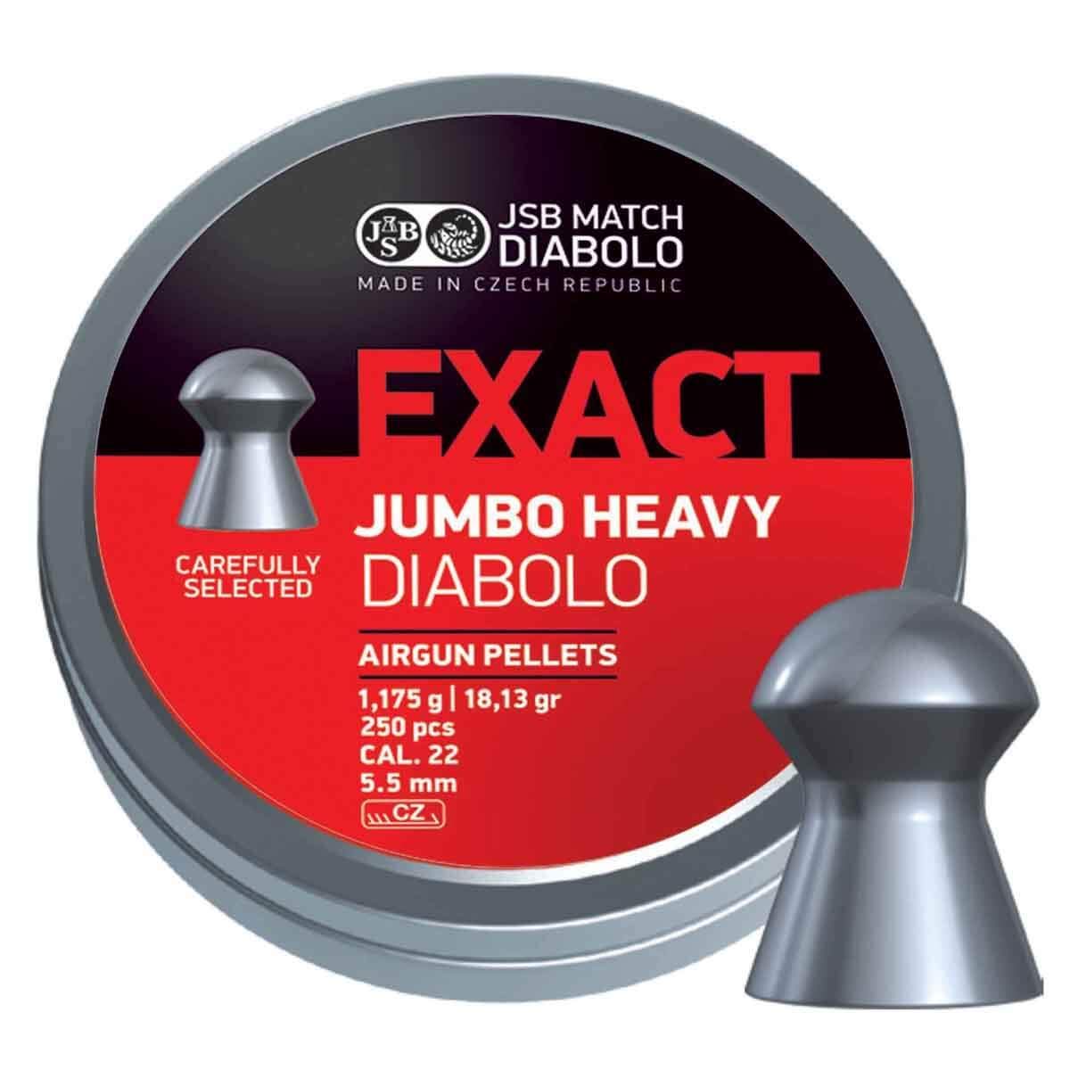 JSB Diabolo Exact Jumbo Heavy .22 Cal, 18.13 gr.- 250 Ct.