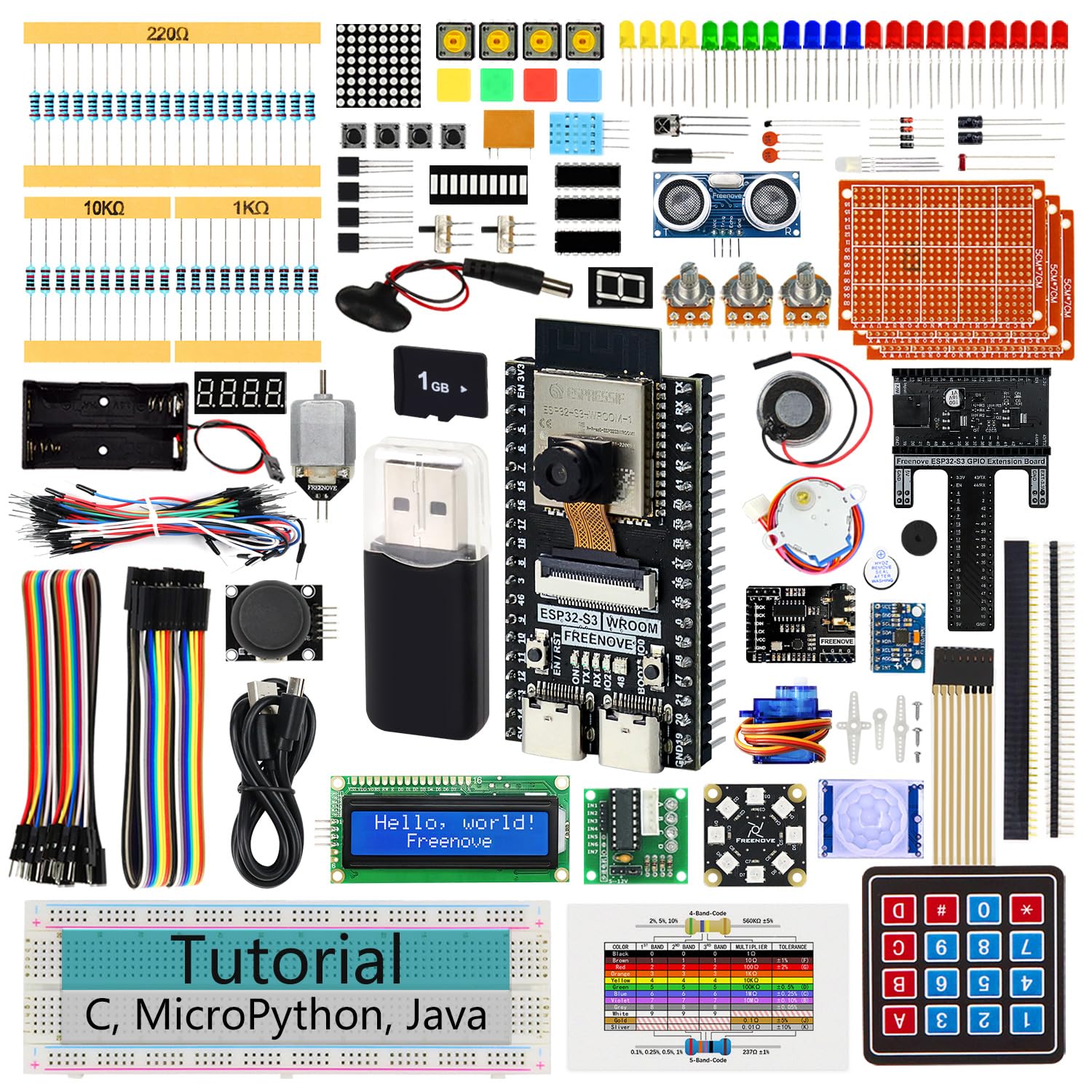 Freenove ESP32 Kit ESP32-S3 Camera Board Ultimate Starter Kit