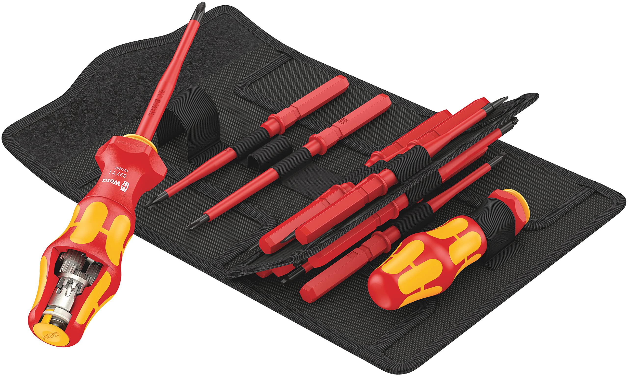 Wera 05057485001 Insulated VDE SAE Screwdriver Set w/Turbo Handle (16pc Set)