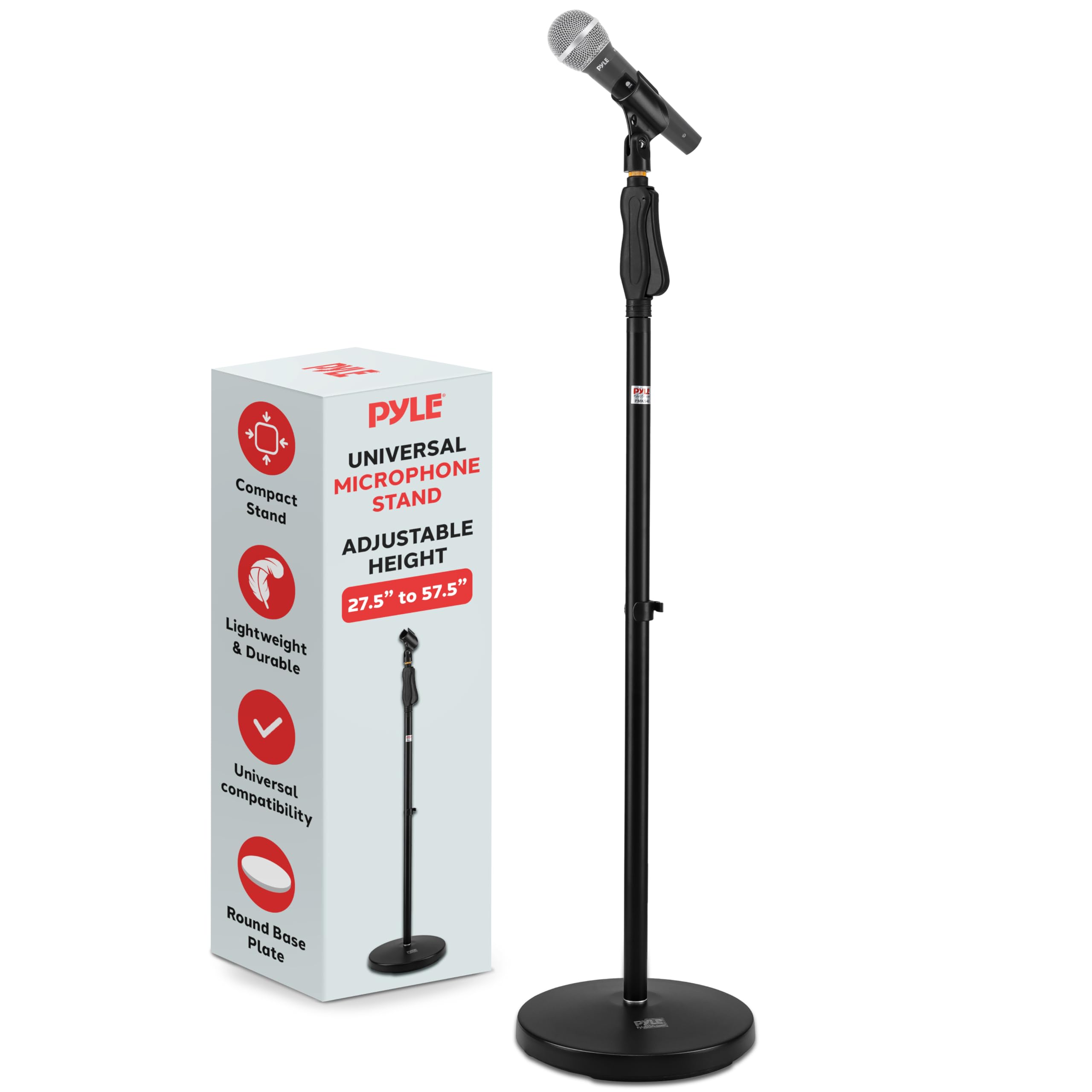 Pyle PMKS40 Compact Base Black Microphone Stand