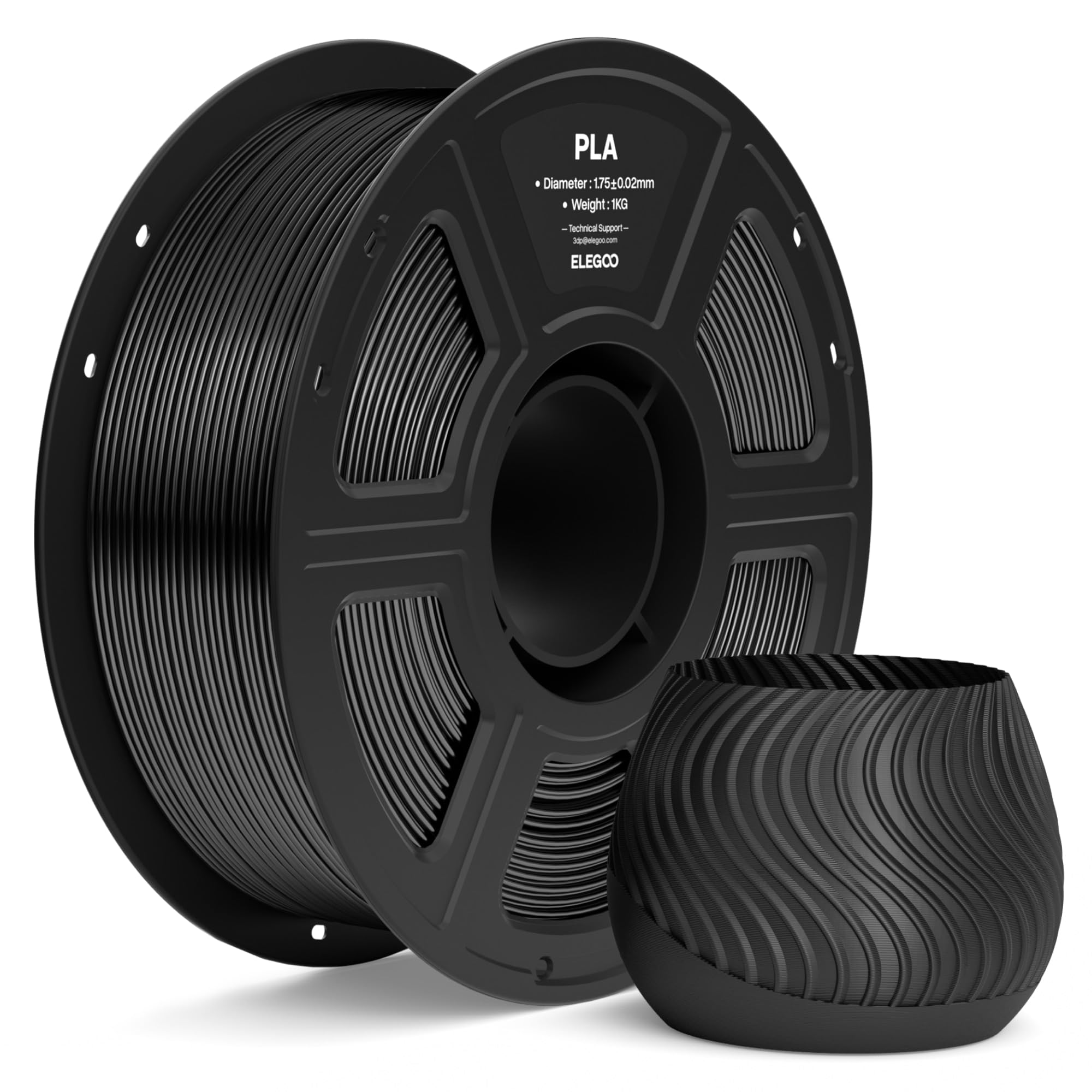 ELEGOO PLA 3D Printer Filament 1.75mm Black 1KG