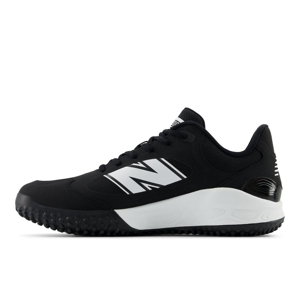 New Balance Men's Fresh Foam 3000 V7 Turf-Trainer Baseball Shoe, Black Synthetic/White, 11 M