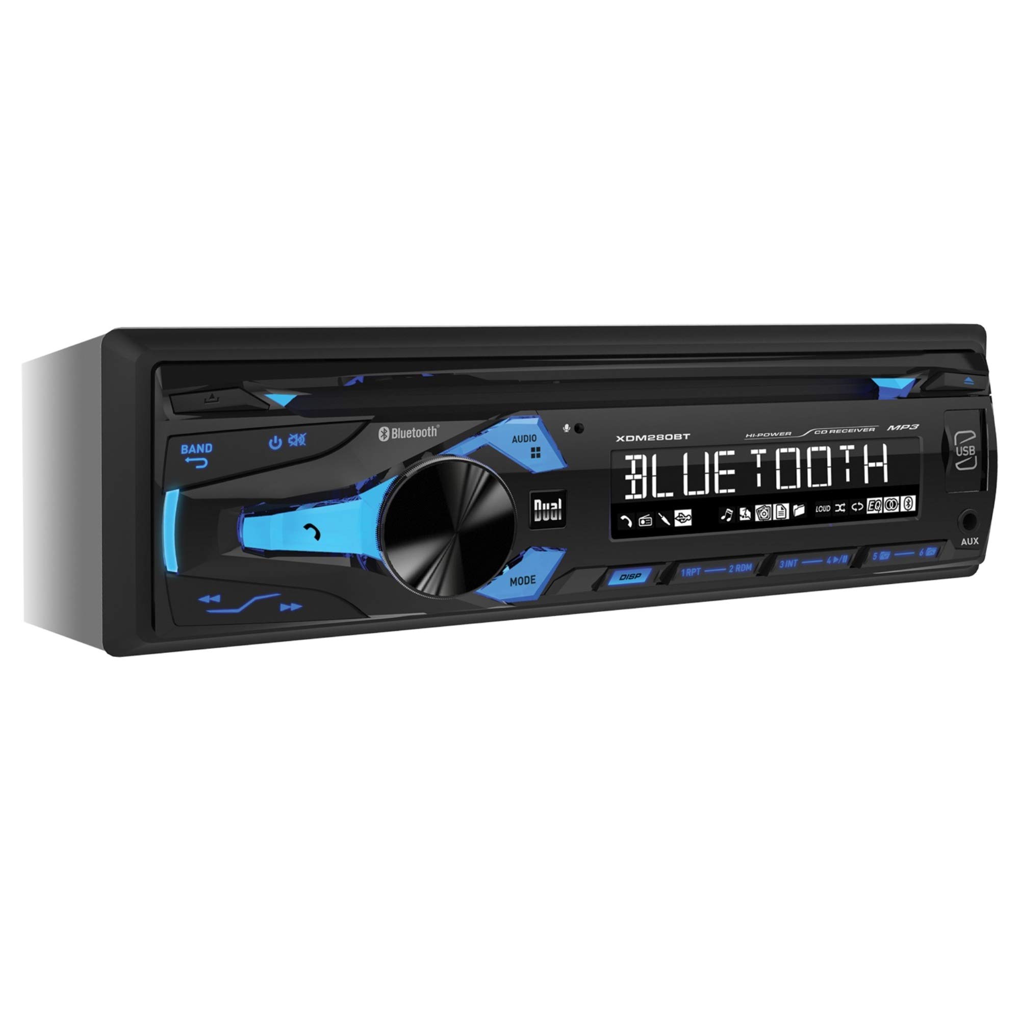 XDM280BT Dual Single Din Am/Fm Cd Player Bt Usb Aux 50Wx4F/R Outputs