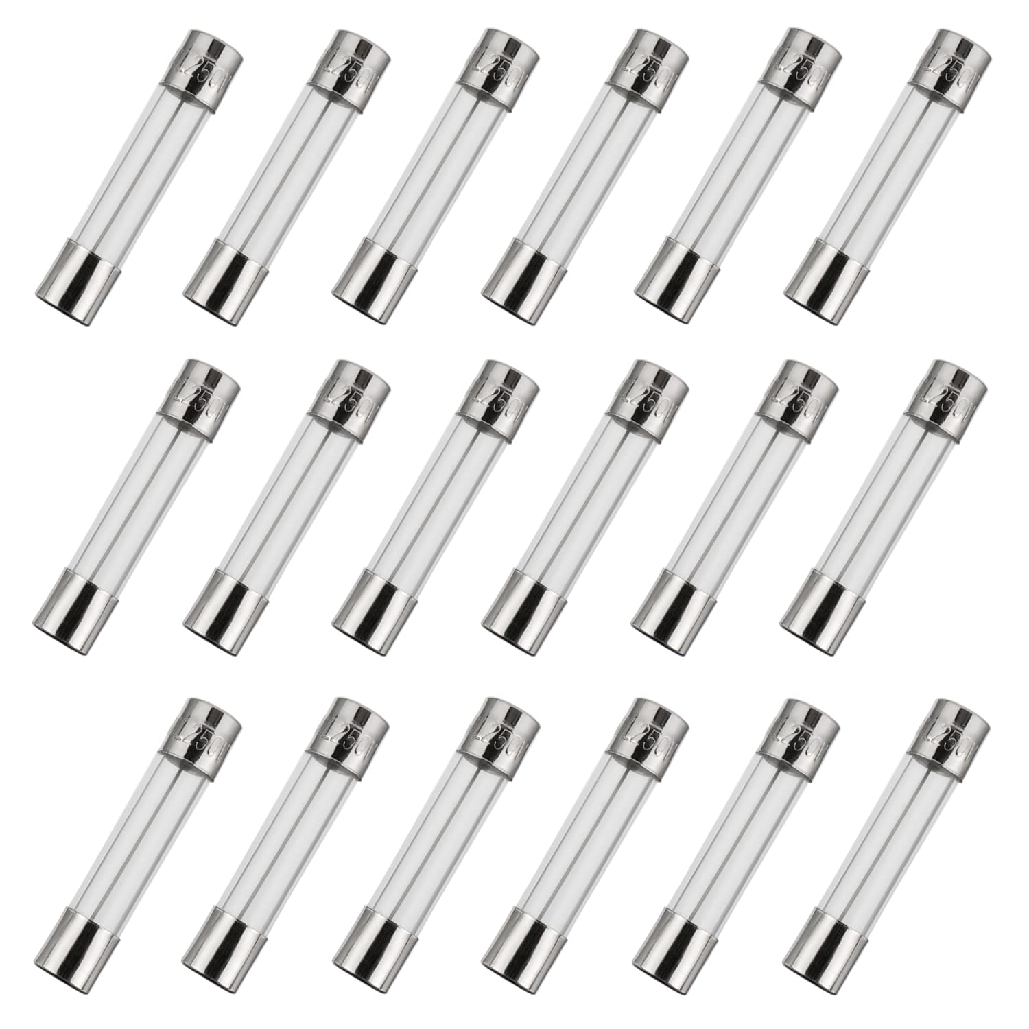 BOJACK 6x30mm 3 A 3 amp 250 V 0.24x1.18 Inch Volt F3AL250V Fast-Blow Glass Fuses(Pack of 18)