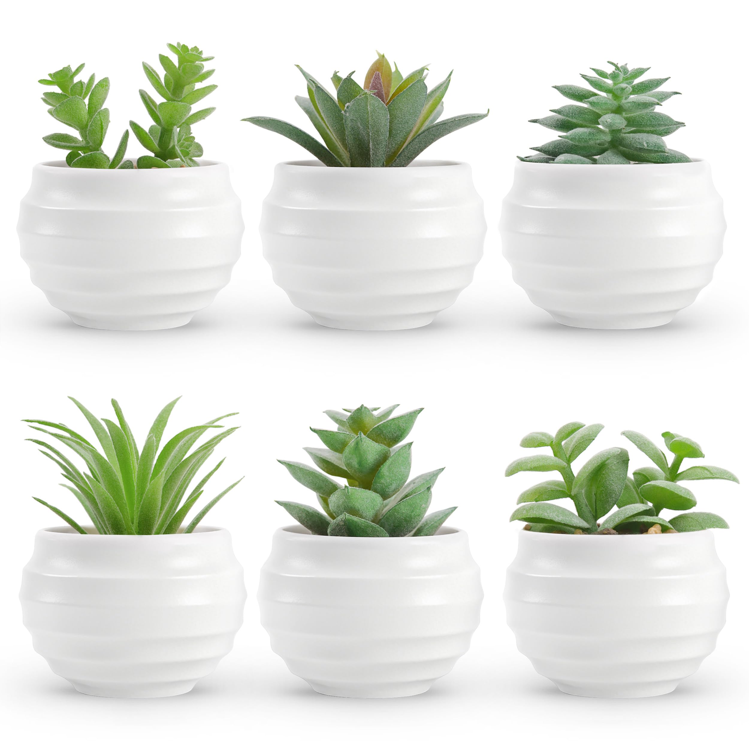 Der Rose 6 Pack Succulents Fake Plants for Bedroom Bathroom Home Decor