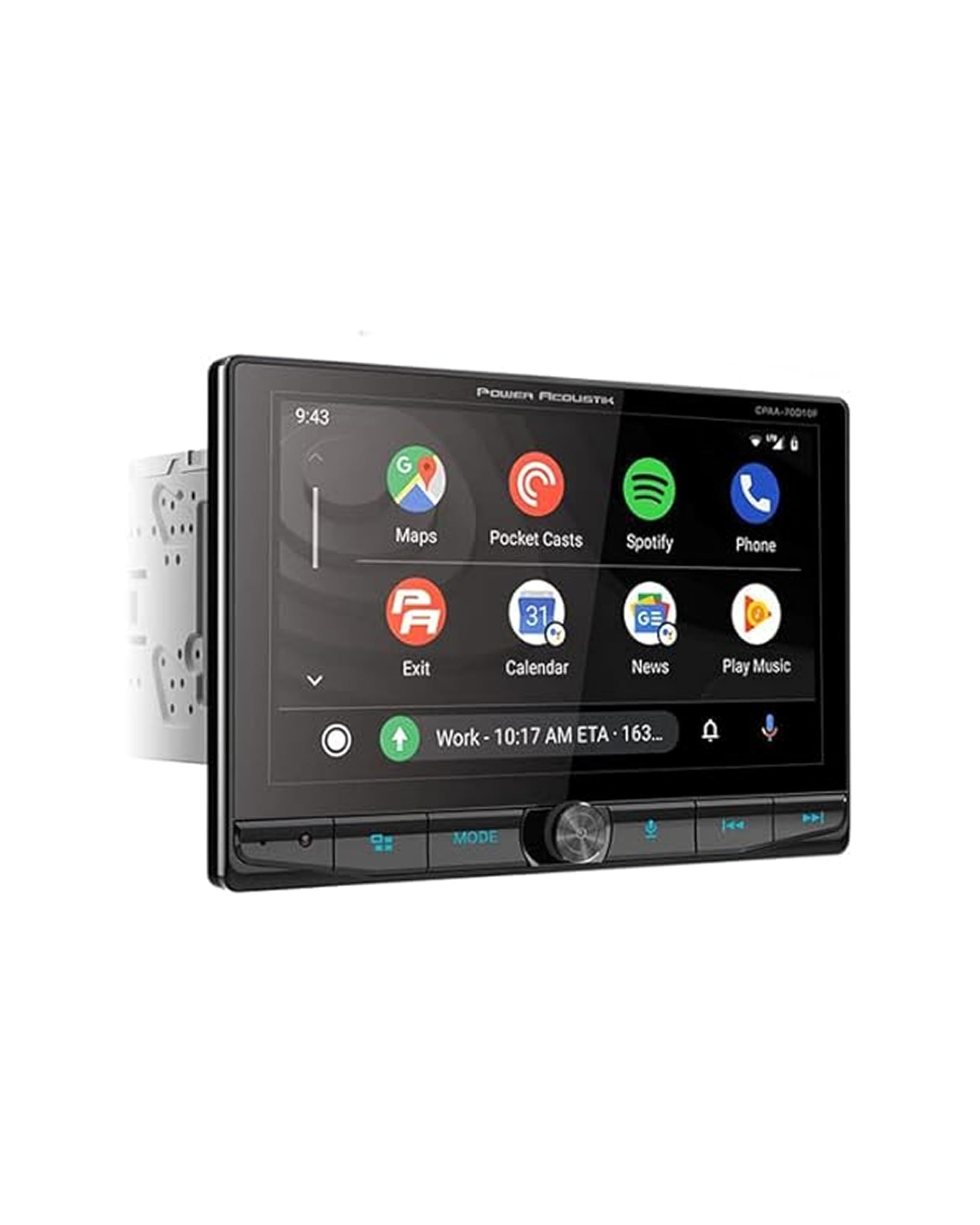 Power Acoustik CPAA70D10F 10.6" Floating Double DIN DVD Receiver BT & Remote