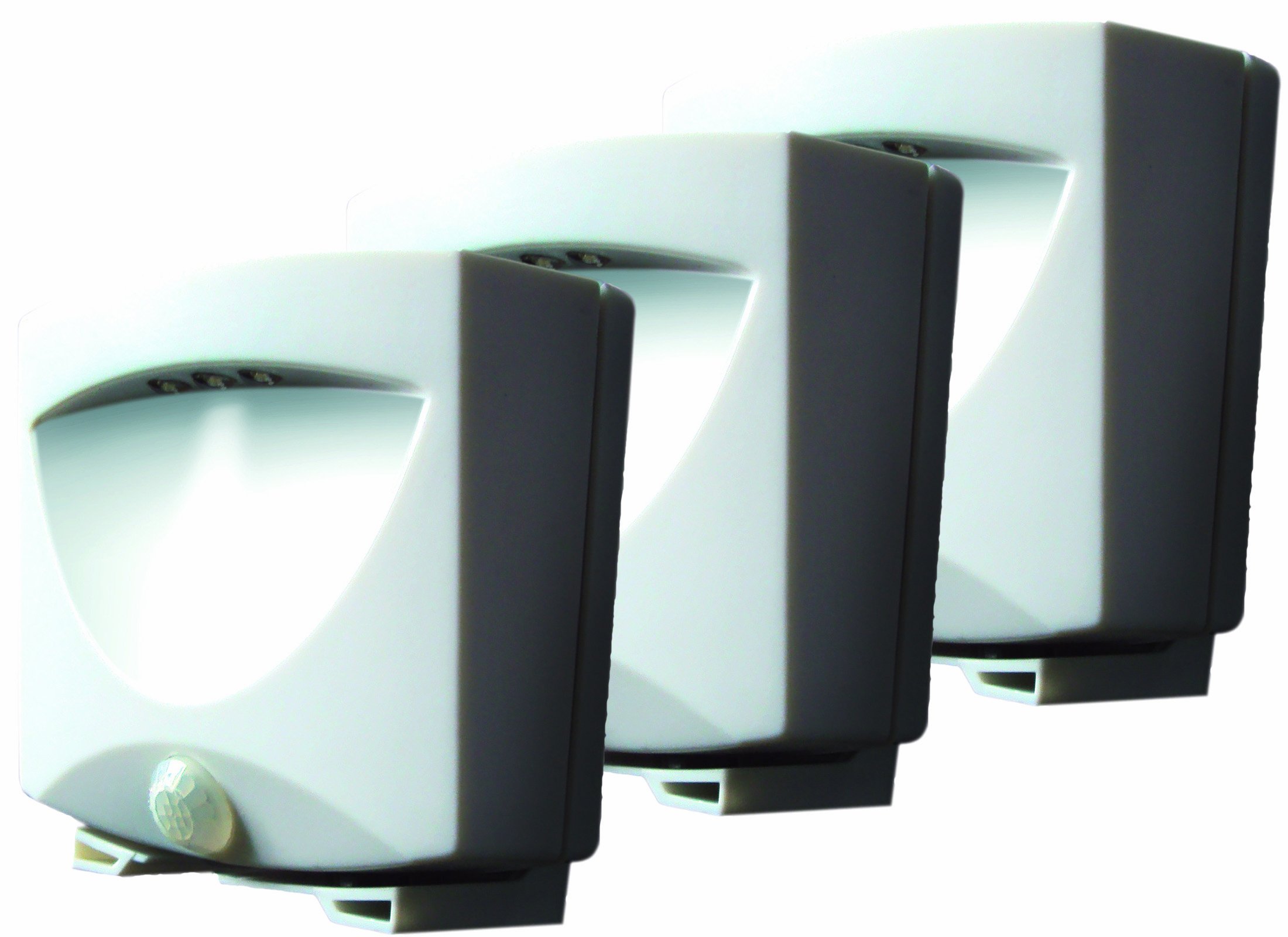 Maxsa 43341 White Battery Powered Motion Activated LED Outdoor Night Light 3Pack