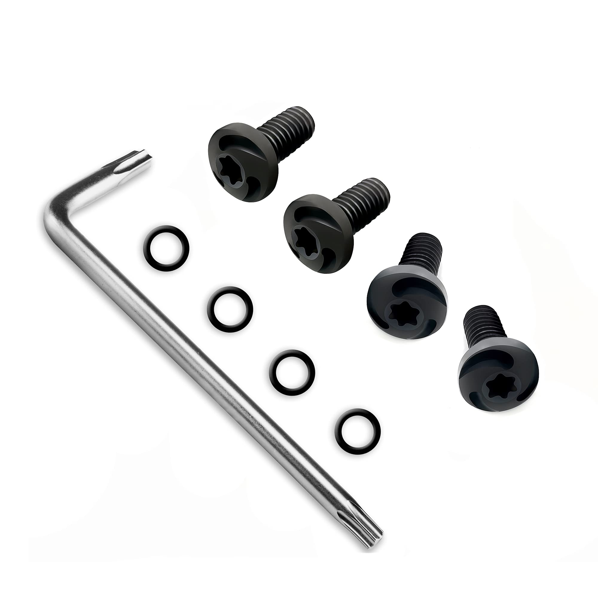 Guuun CZ Grip Screws, 4 O Rings, T10 Torx Key, 2 Stainless Steel Screws - Black