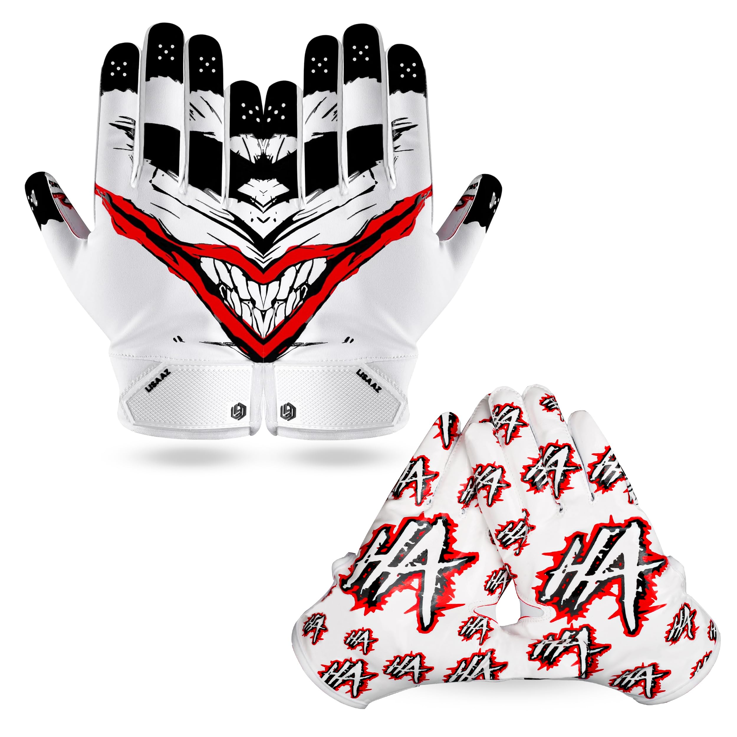 LISAAZ Football Gloves Tacky Sticky Wide Receiver Youth Football Gloves that Locks the Catch to Boost Game Day Breathable no Slip Palm for Kids Boys Girls