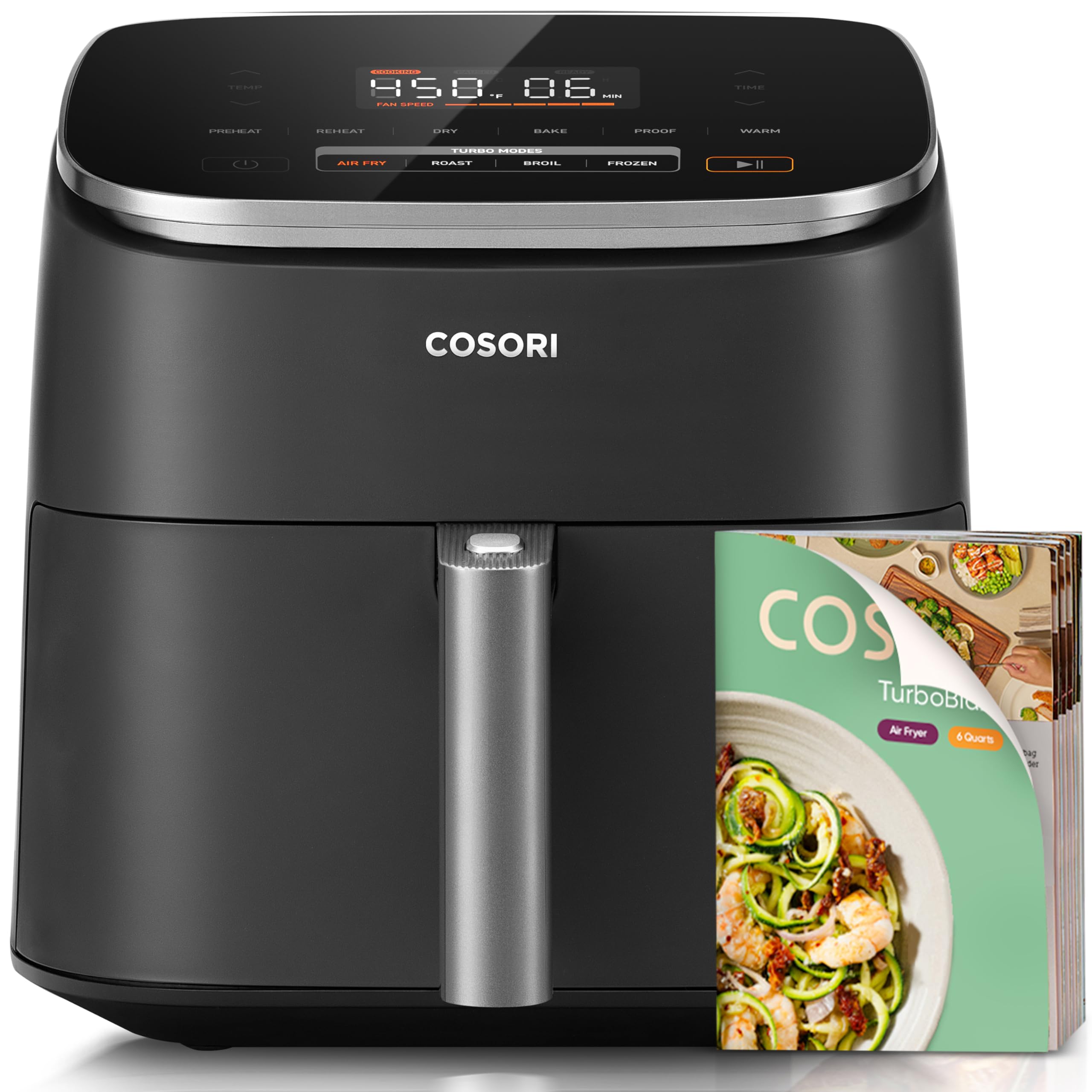Cosori TurboBlaze Air Fryer, 9-in-1, 6 Qt, PFAS-Free Ceramic Coating