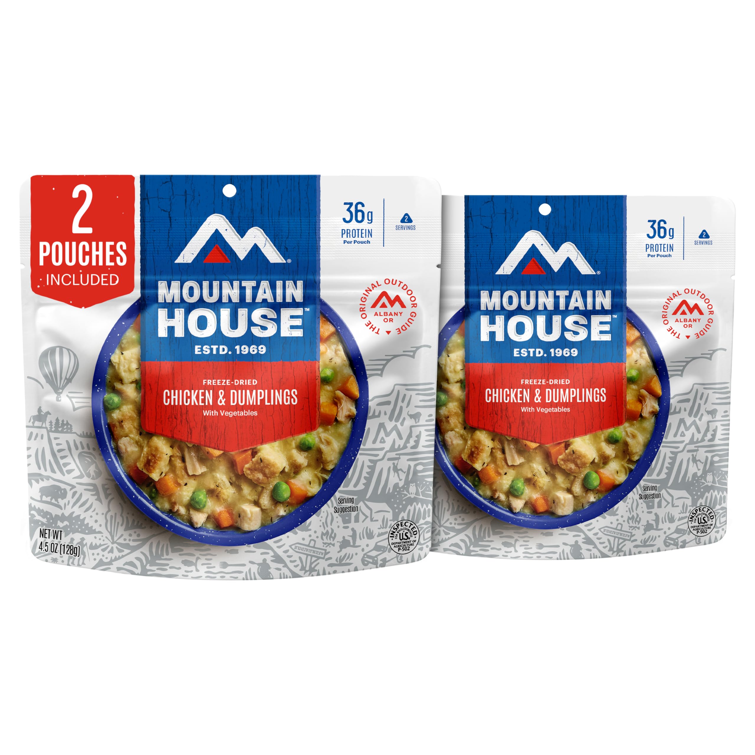 Mountain House Freeze-Dried Dinner Entree | Backpacking Meals for Camping and Hiking, 4 Servings, 30-Year Shelf-Life, 2-Pack