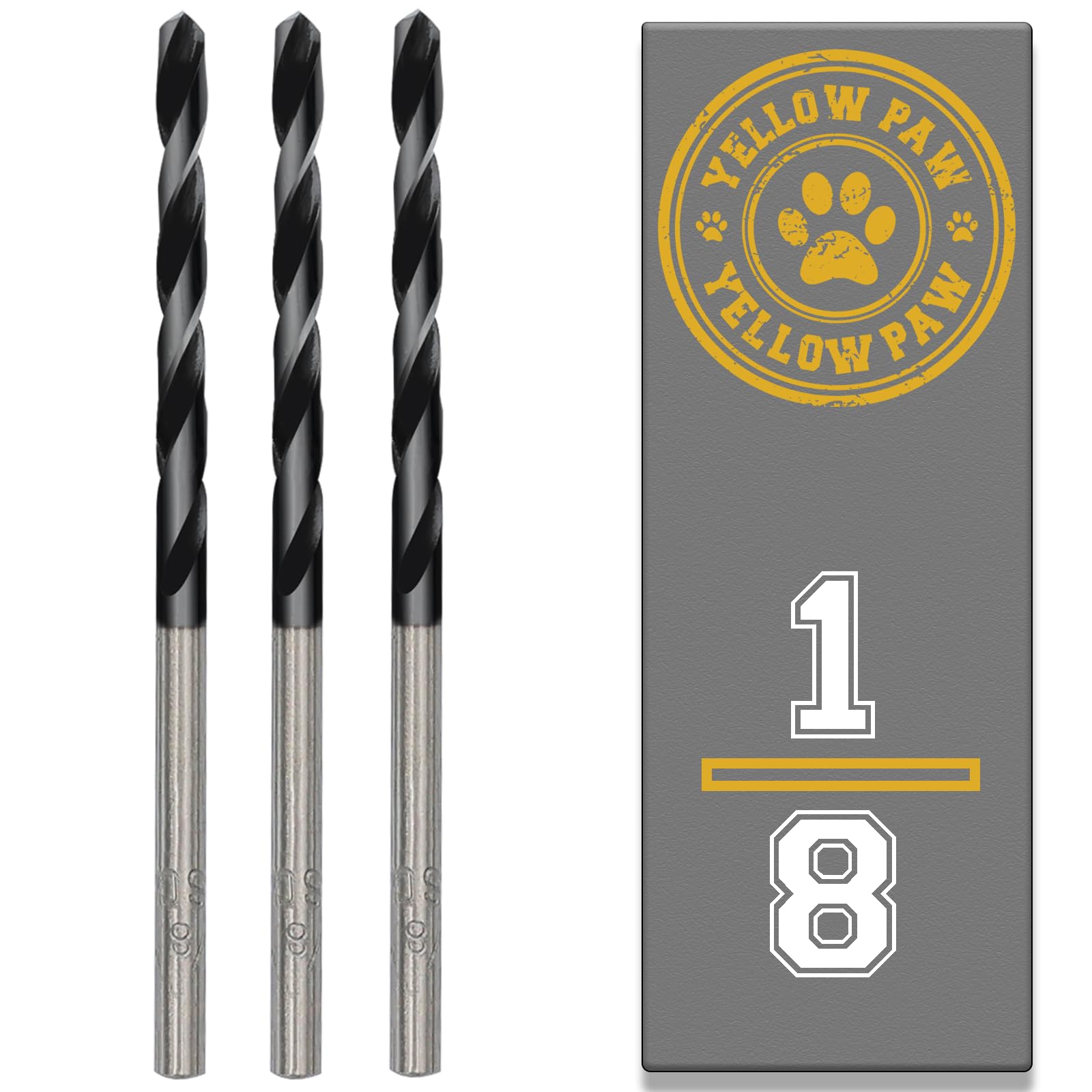 1/8 Inch Drill Bit (3 Pack) Industrial Grade M35 Cobalt Titanium Aluminum Nitrite - 1/8" Diameter & Total Length of 2-3/4" with Working Length of 1-1/4" Easily Drill Into Metal, Steel, & Aluminum
