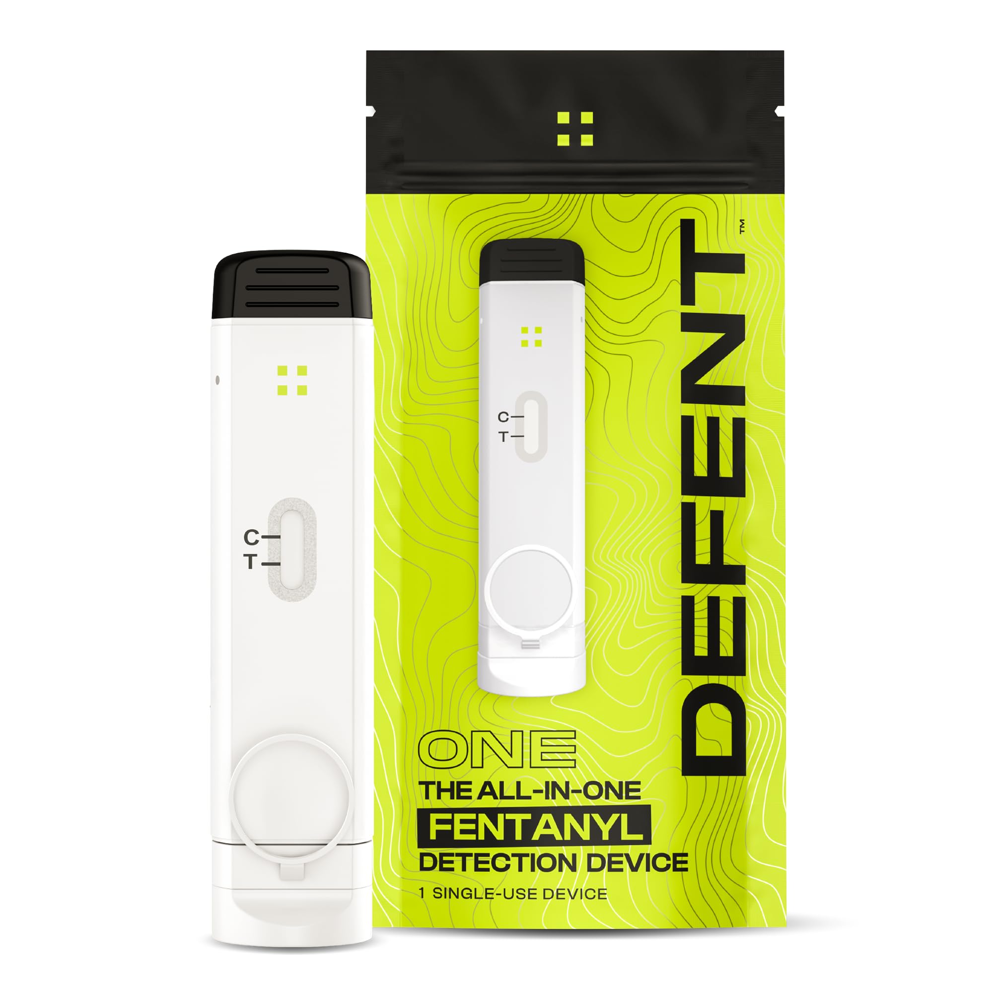 DEFENT All-in-One Fentanyl Detection Device - New & Improved, Single-Use Portable Drug Test - For Festivals, Concerts, Parties, Colleges, Parents - Use before Narcan - Alternative to Test Kit & Strips