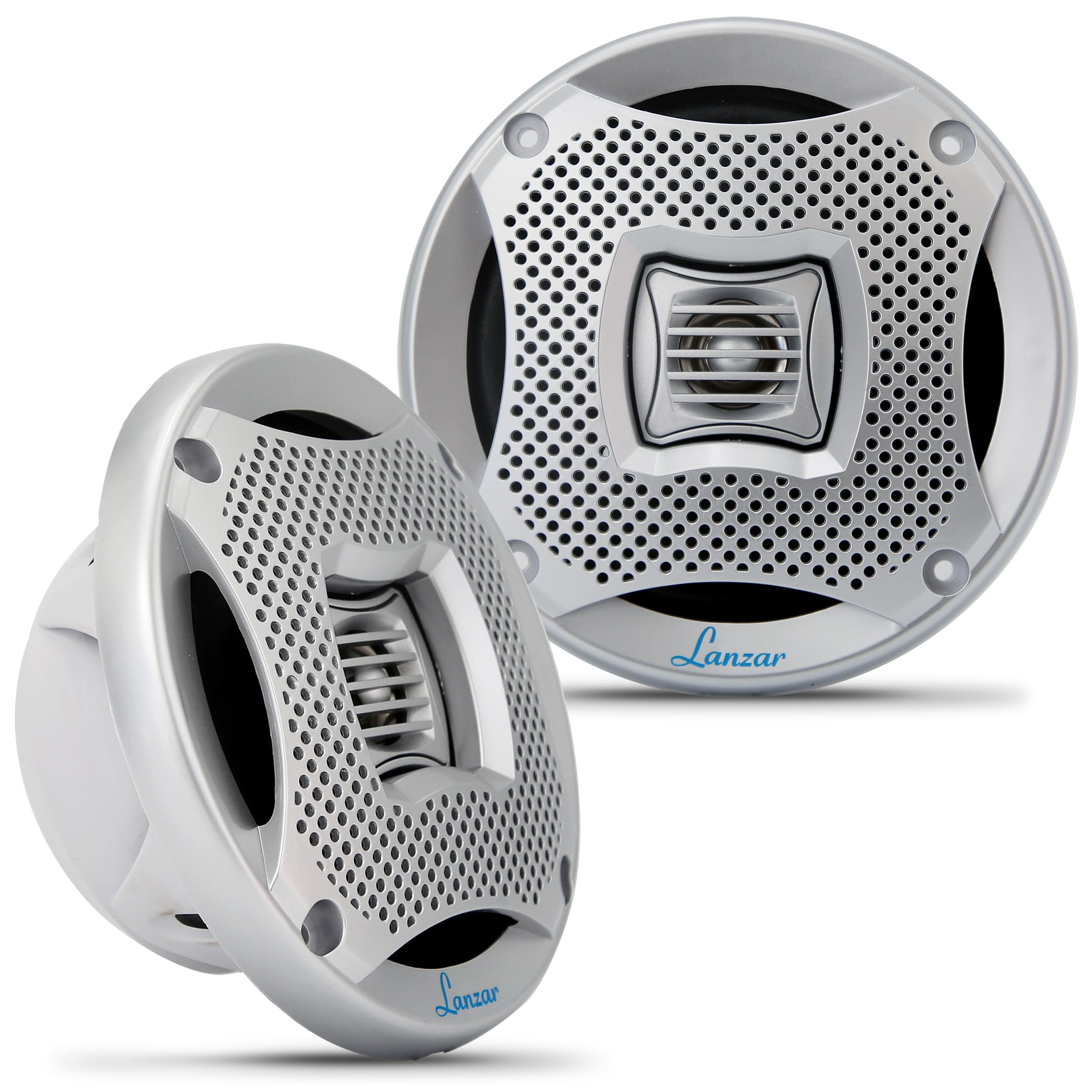 Lanzar AQ5CXS 5.25" 400 Watt 2 Way Silver Marine Speaker pair
