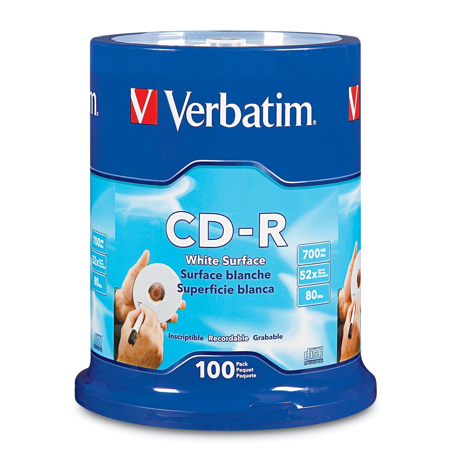 Verbatim 94712 700MB 80-Minute 52x CD-Rs, 100-ct Spindle
