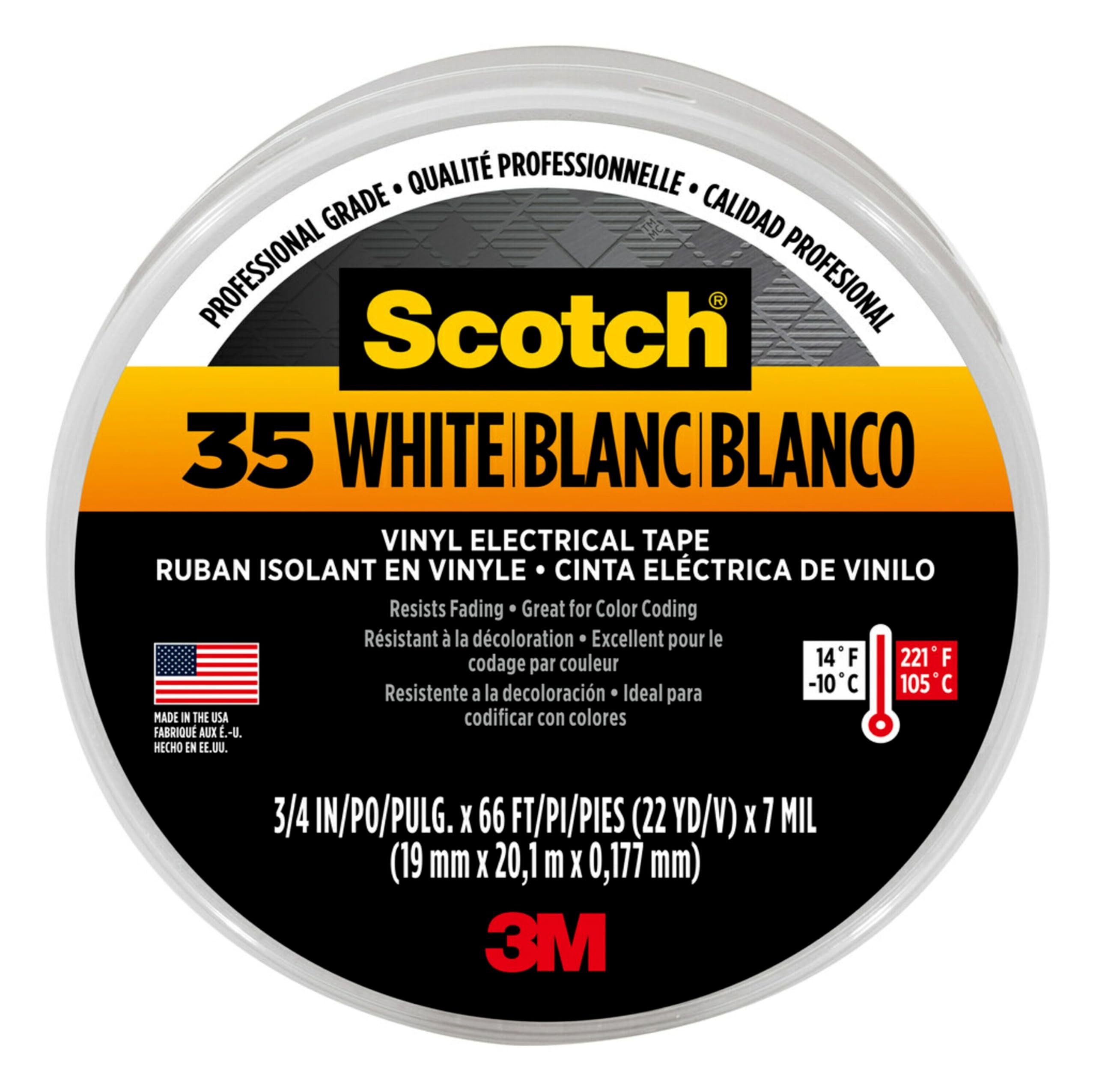 ELEC TAPE 3/4 inchX66' WHT (A)