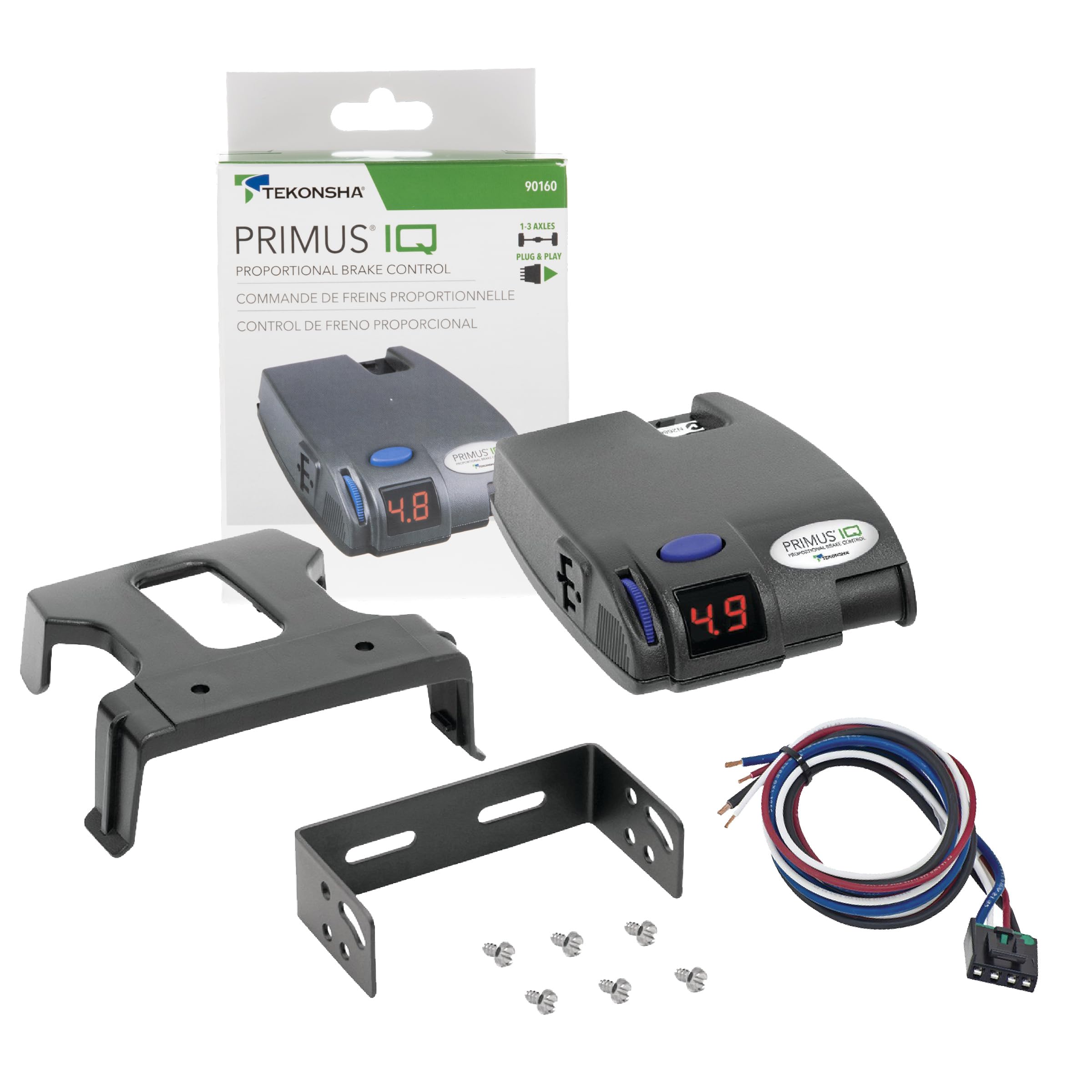 Tekonsha 90160 Primus IQ Electronic Brake Control for 1 to 3 Axle Trailers