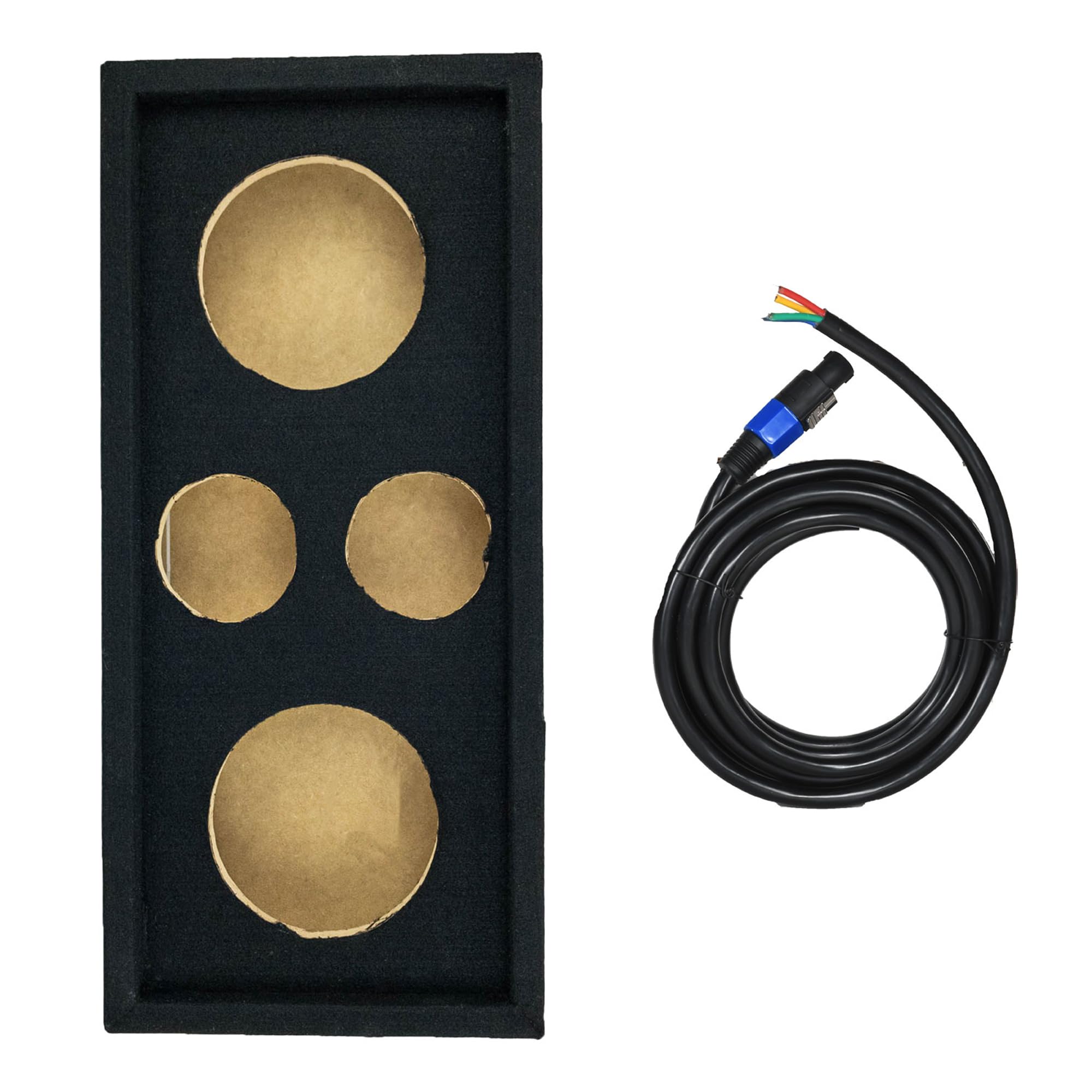 Qpower CH102S Empty Box Holds 2 - 8" & 2 - 3.75" Tweeter w/ Speakon cable